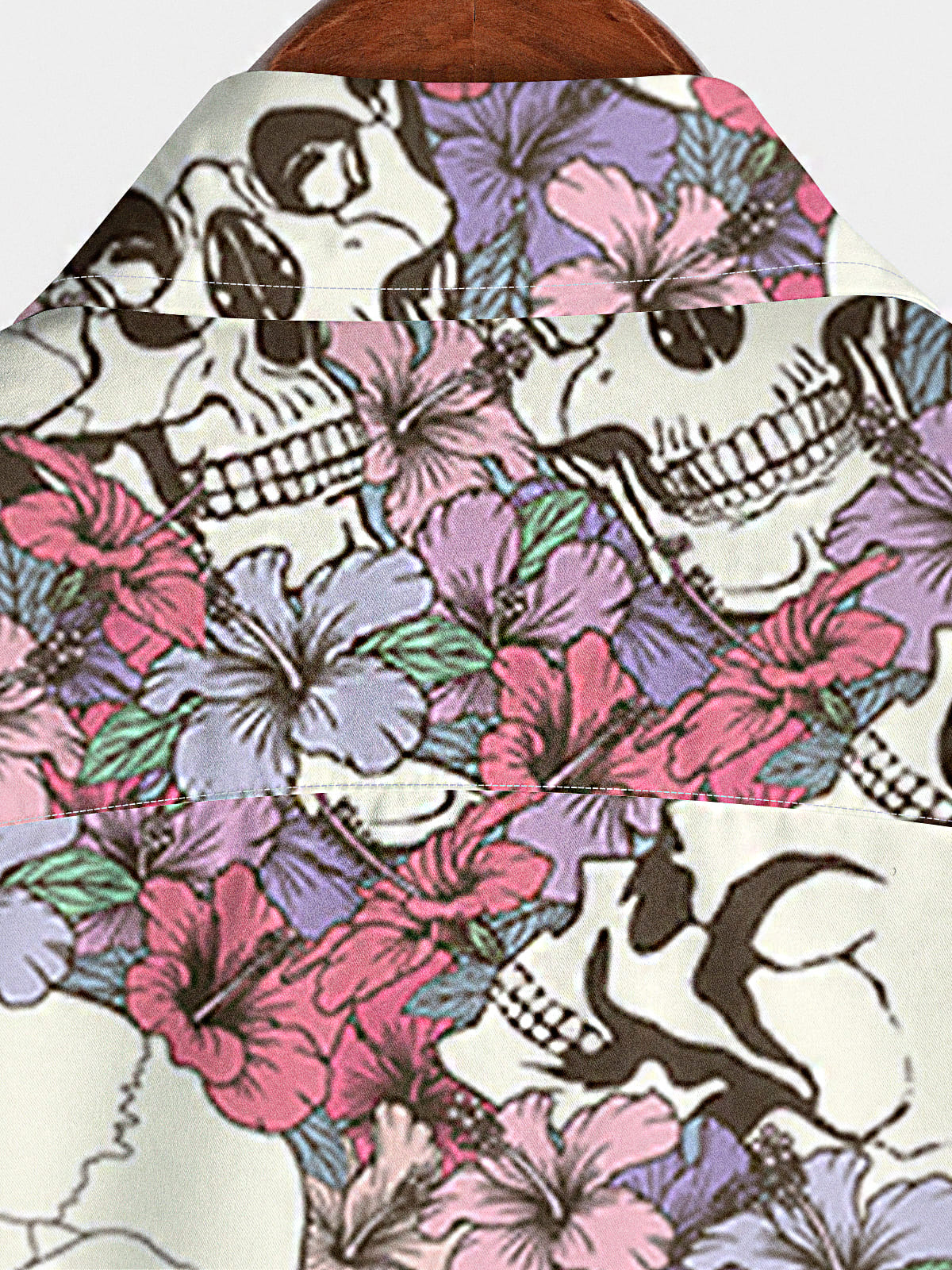 Chemise à manches courtes à imprimé tête de mort pour hommes