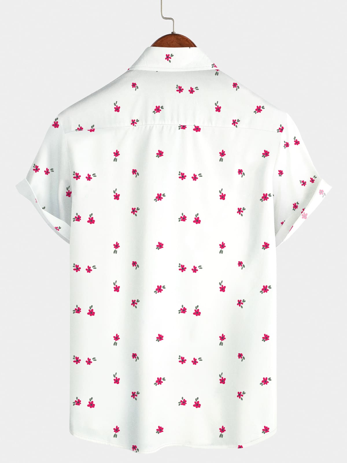 Camicia a maniche corte da uomo a fiore piccolo