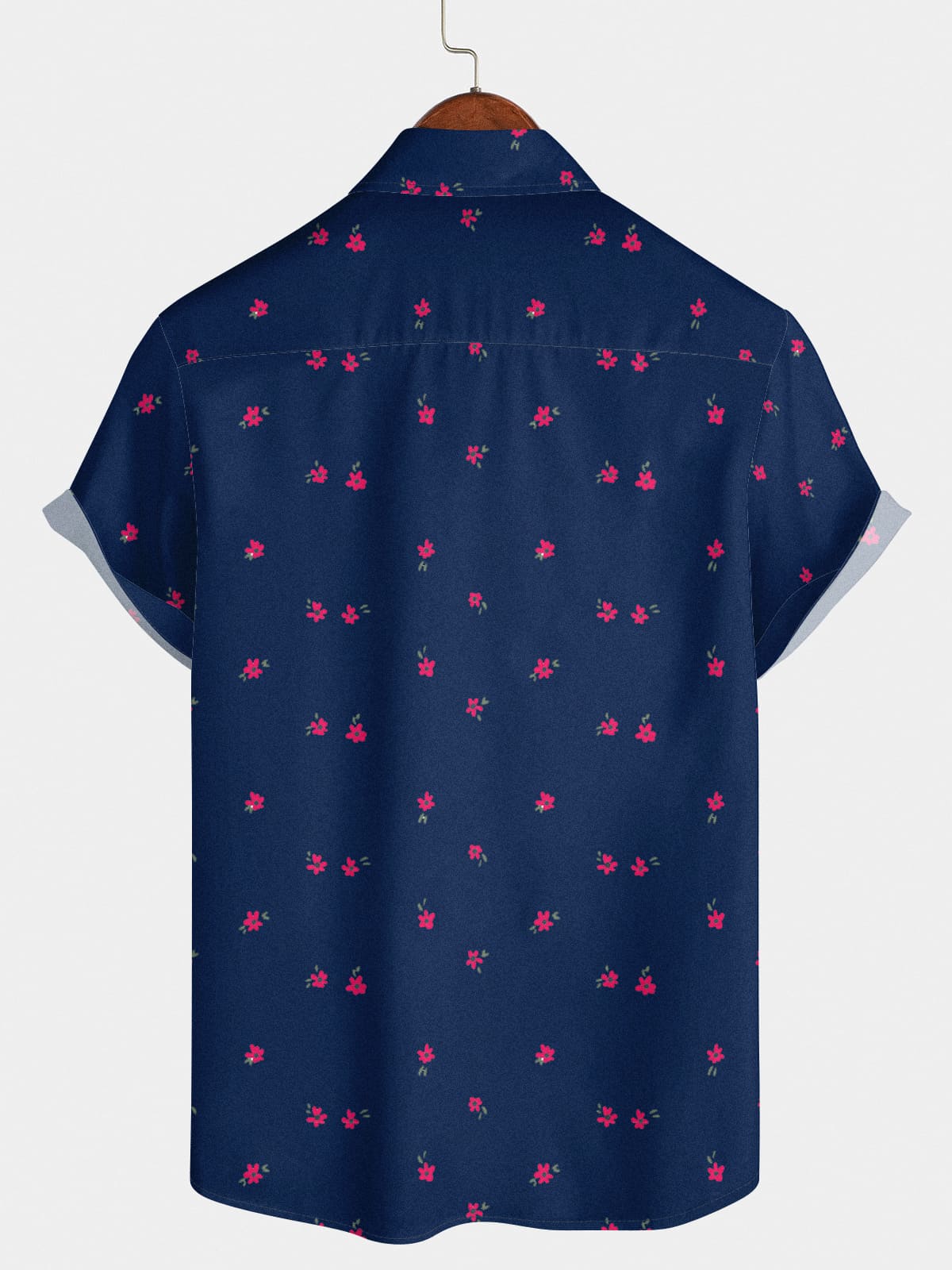 Camicia a maniche corte da uomo a fiore piccolo