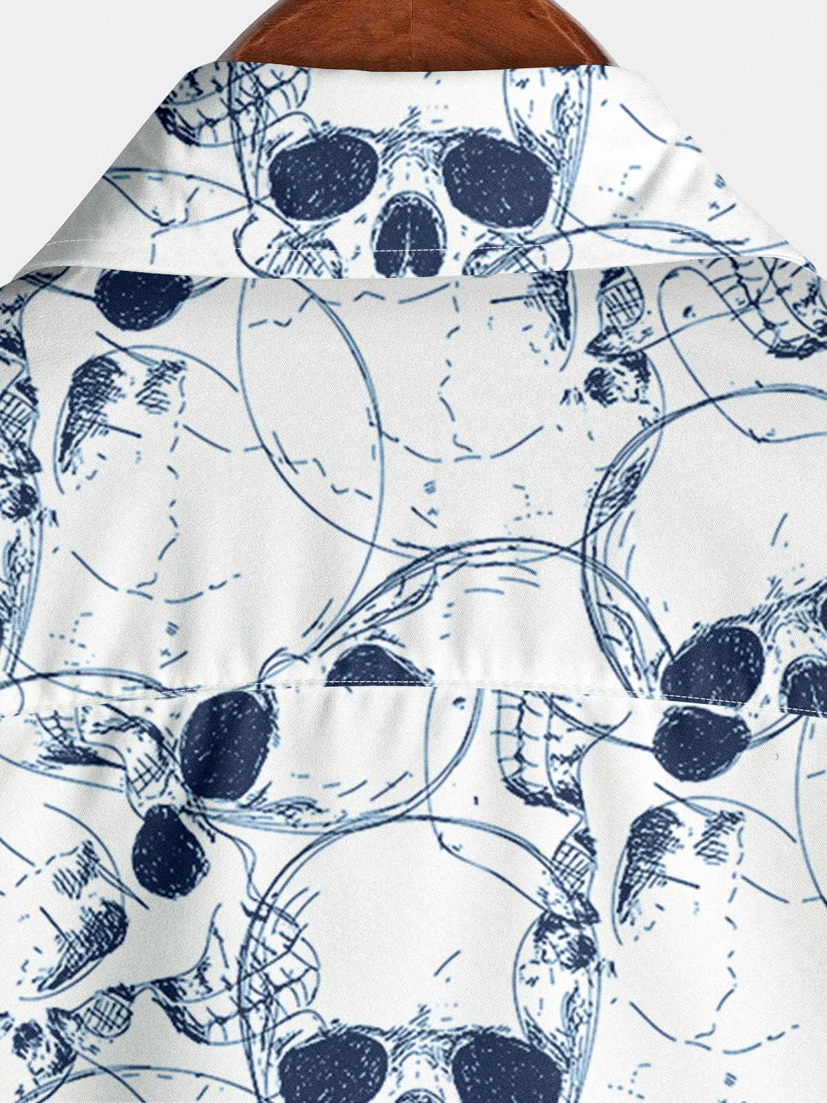 Camicia a maniche corte da uomo con stampa teschio