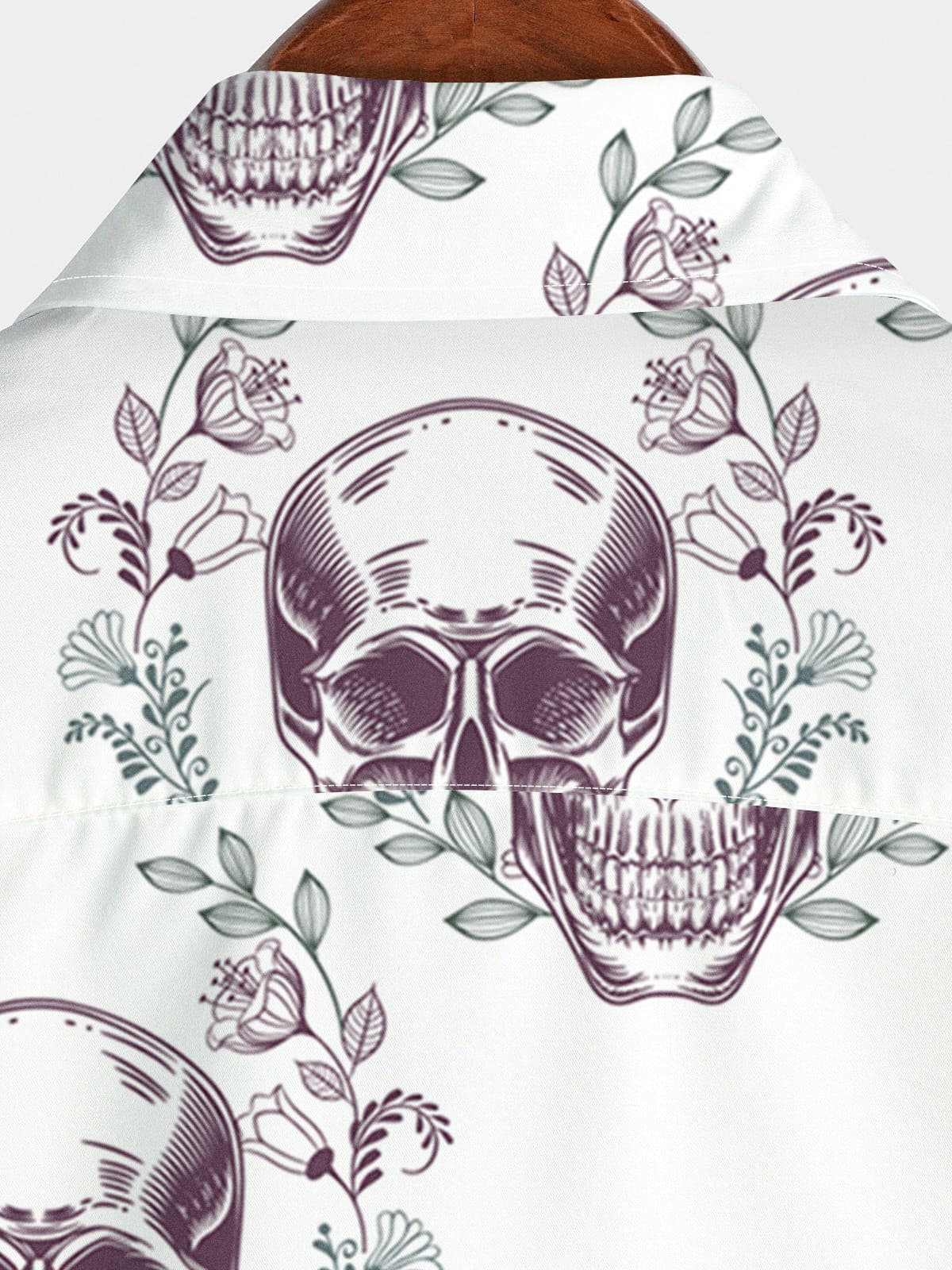 Camicia a maniche corte da uomo con fiore di teschio