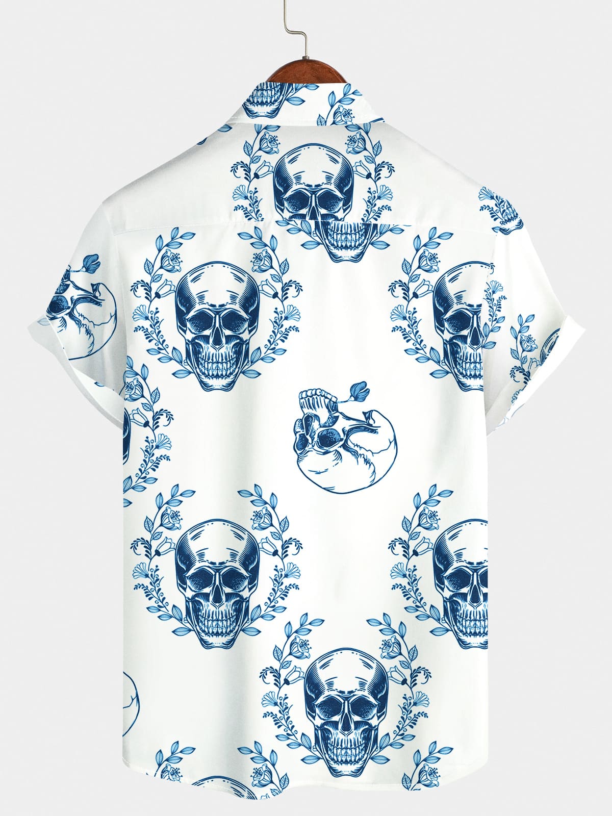 Camicia a maniche corte da uomo con fiore di teschio