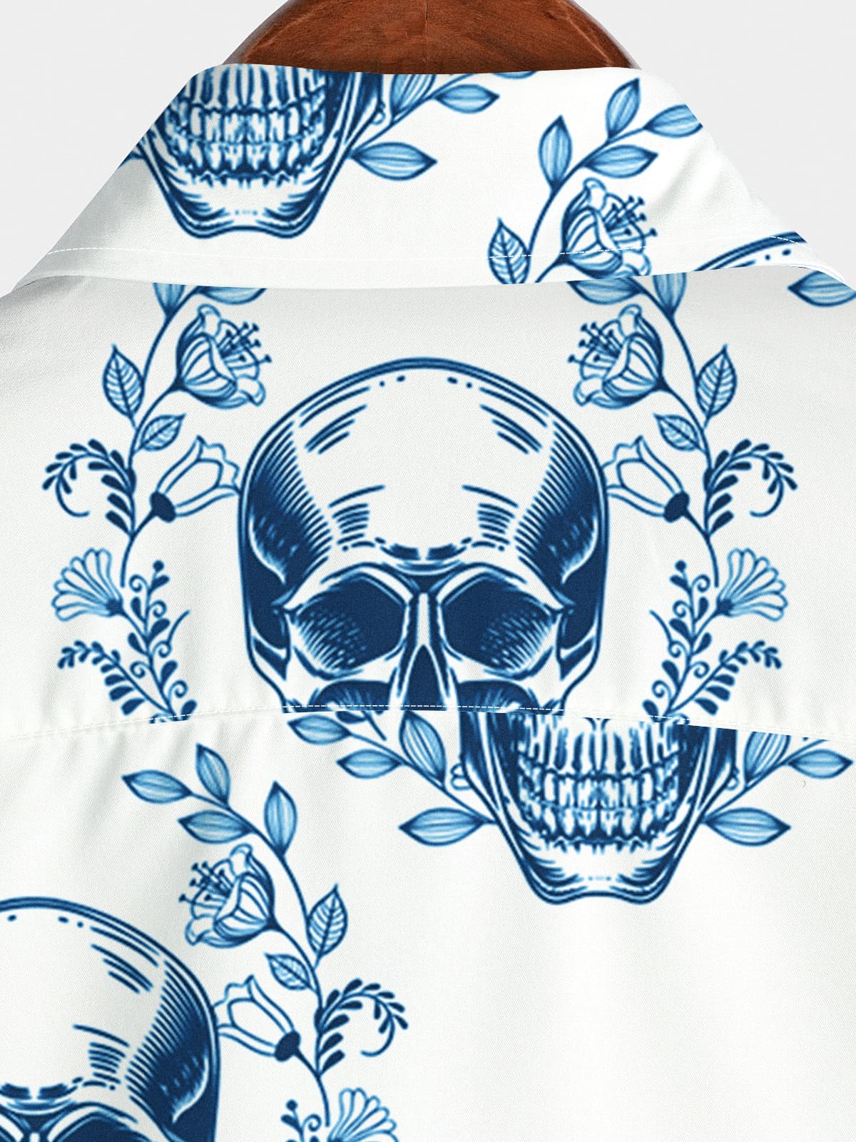 Camicia a maniche corte da uomo con fiore di teschio