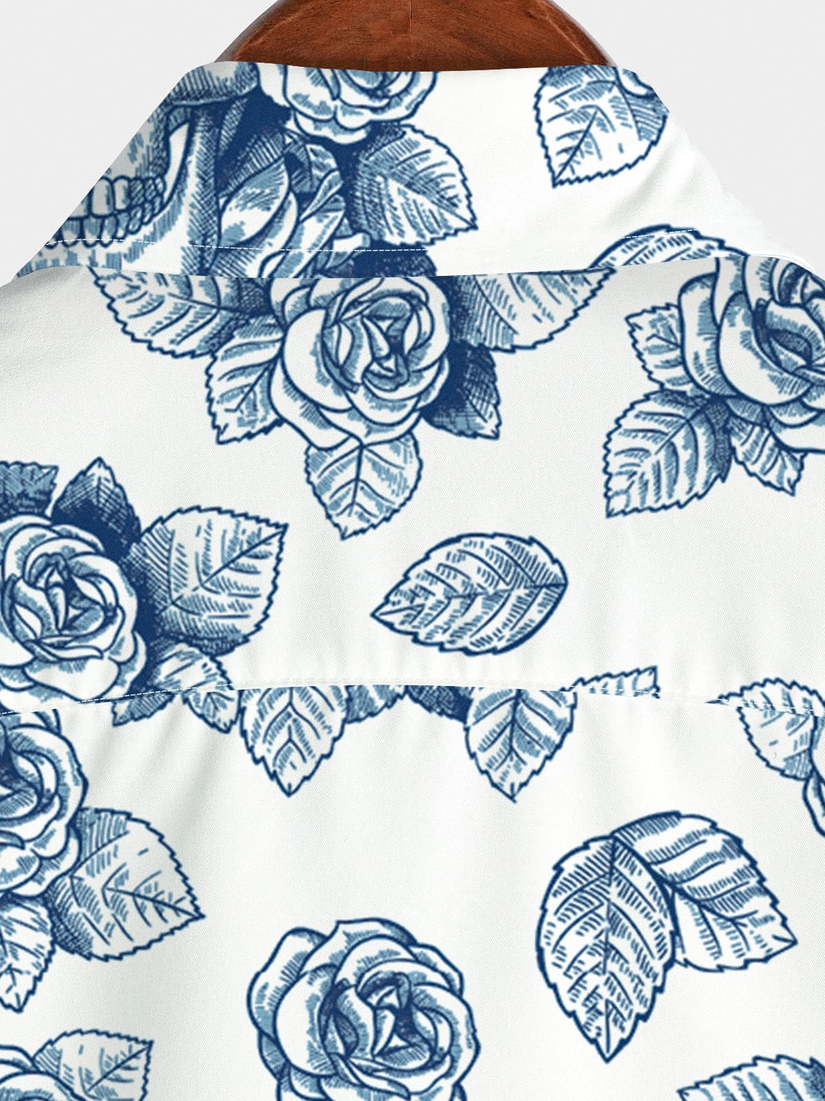 Camicia a maniche corte da uomo con teschio di fiori
