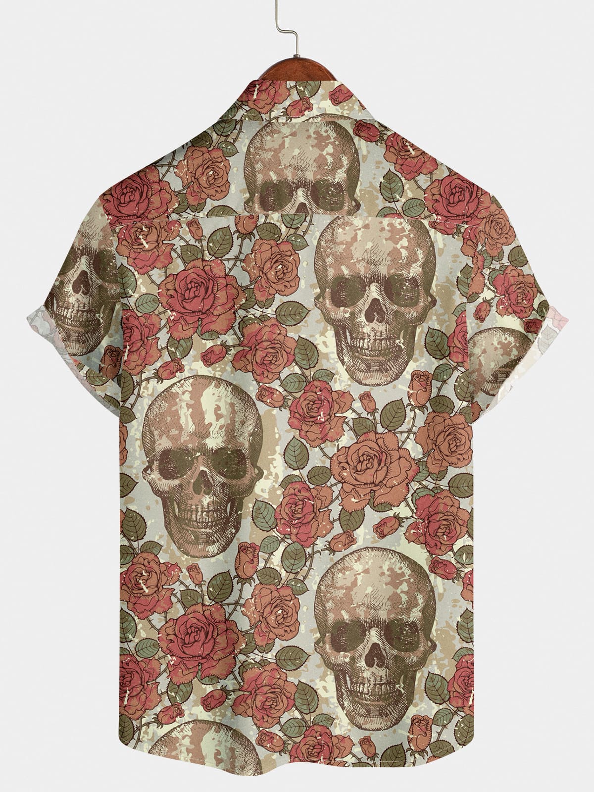Chemise à manches courtes Flower Skull pour hommes
