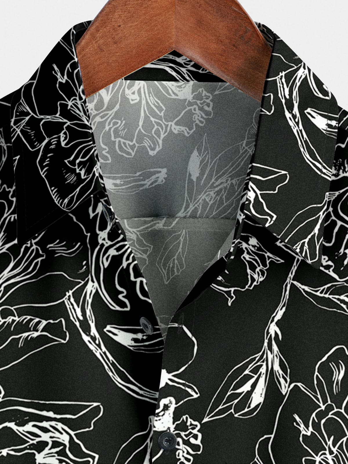 Camicia da uomo a maniche corte con stampa floreale