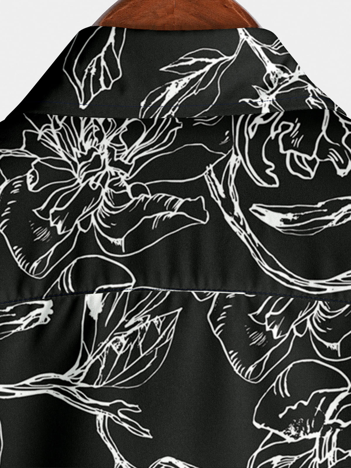 Camicia da uomo a maniche corte con stampa floreale
