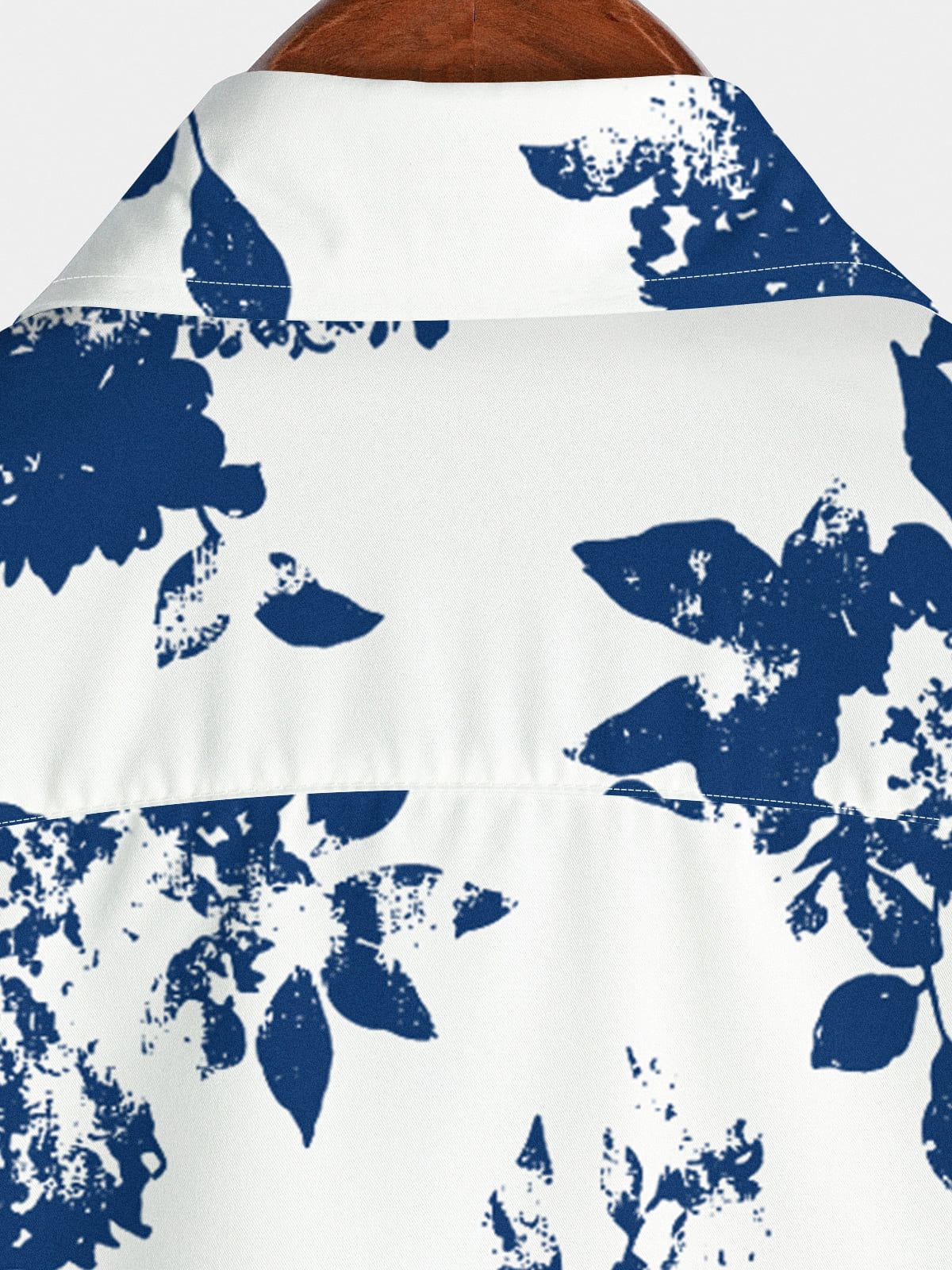 Camicia a maniche corte da uomo con stampa di foglie