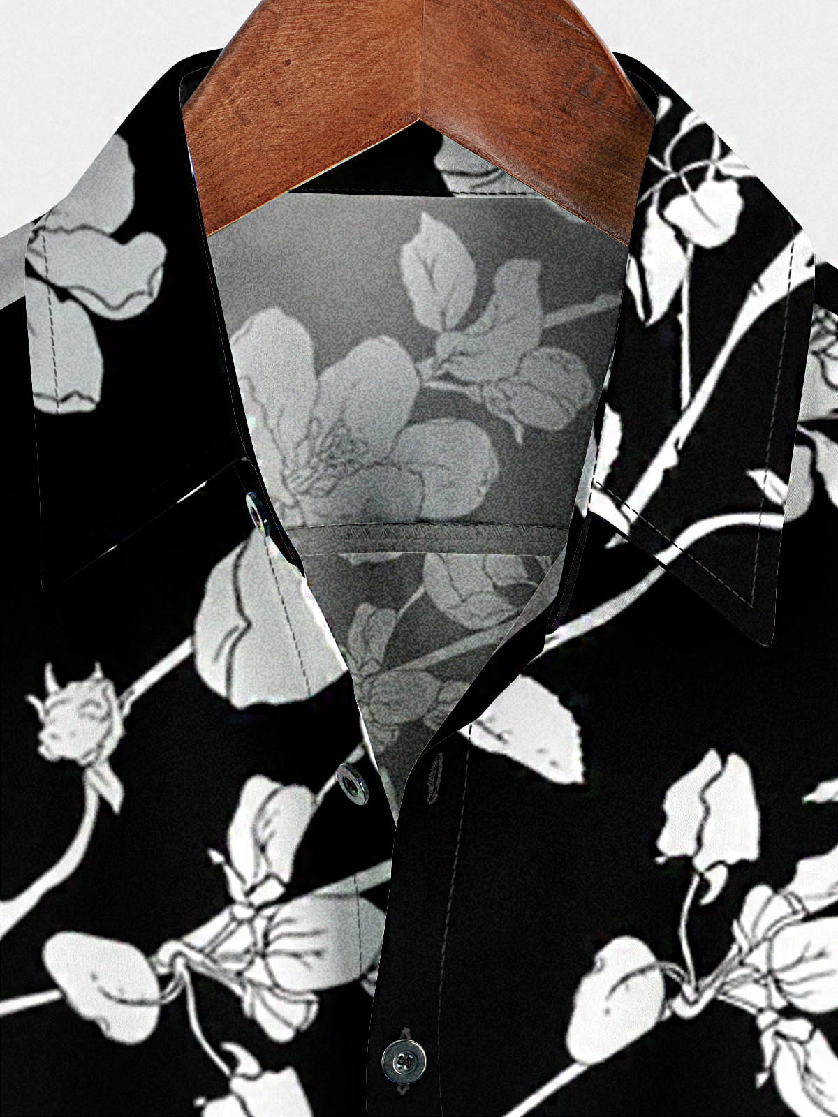 Camicia da uomo a maniche corte con stampa floreale