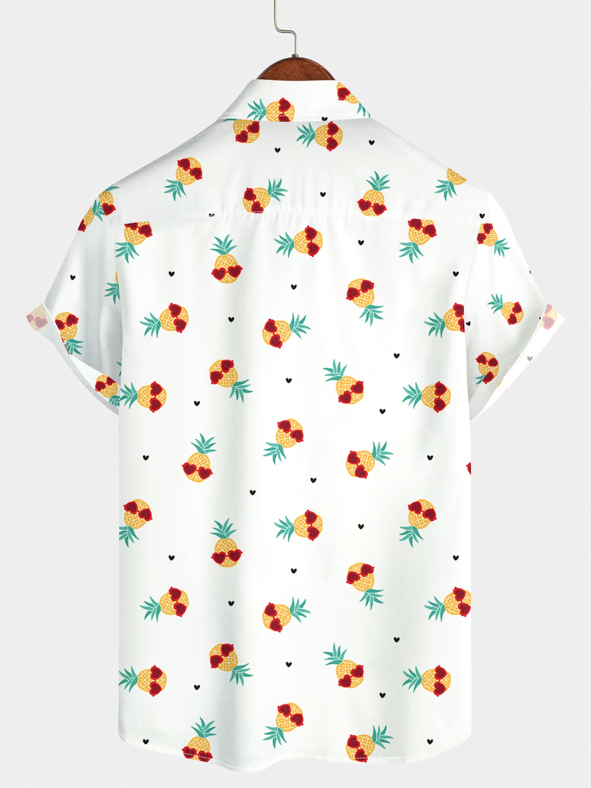 Camicia a maniche corte da uomo con cuore di ananas