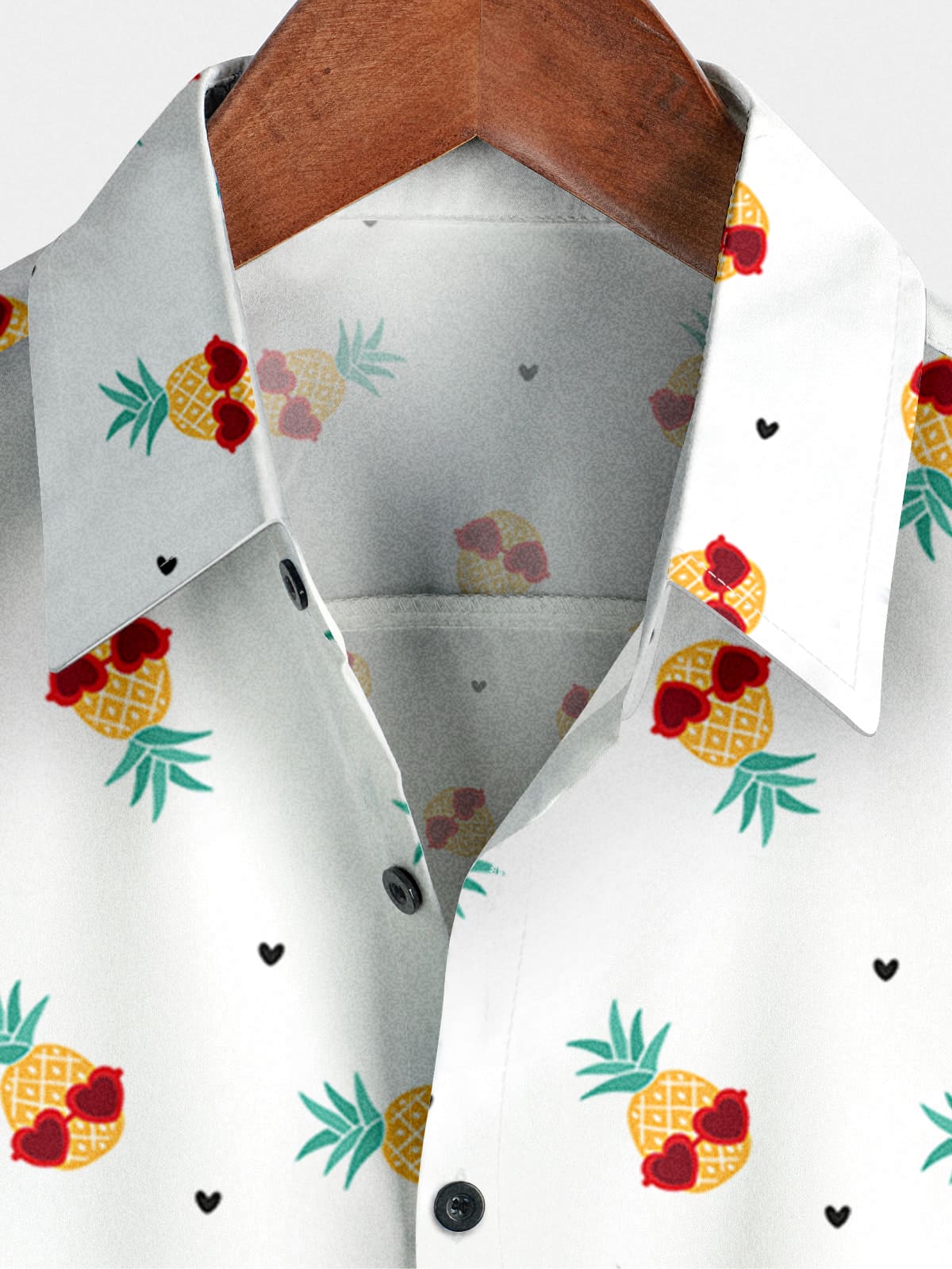 Camicia a maniche corte da uomo con cuore di ananas