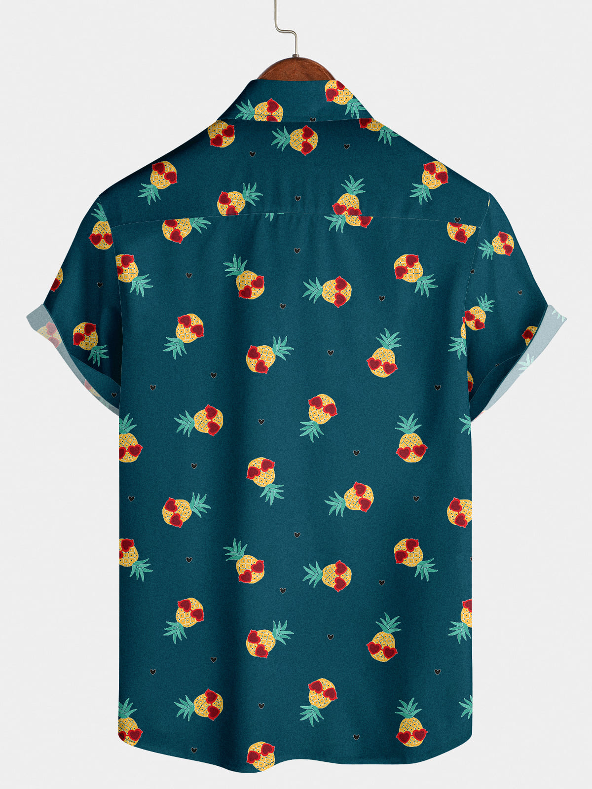 Camicia a maniche corte da uomo con cuore di ananas