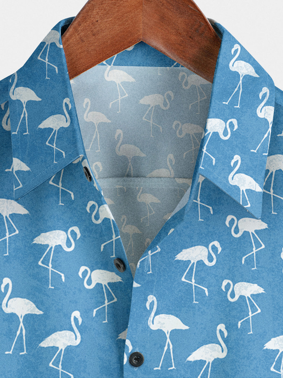 Chemise à manches courtes à imprimé flamant rose pour hommes