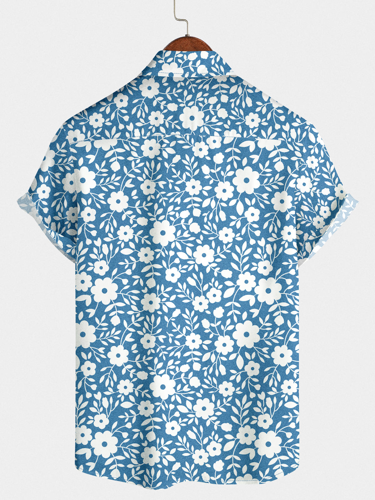 Camicia da uomo a maniche corte con stampa floreale