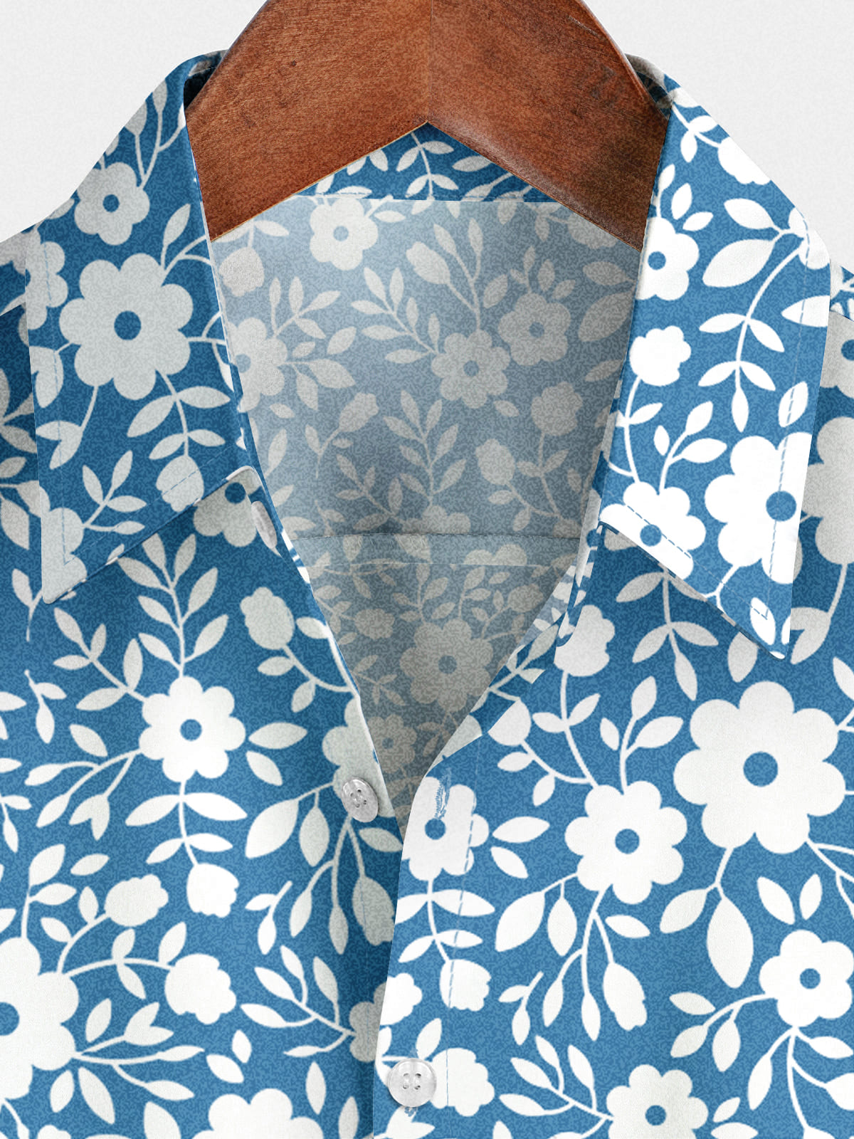 Camicia da uomo a maniche corte con stampa floreale