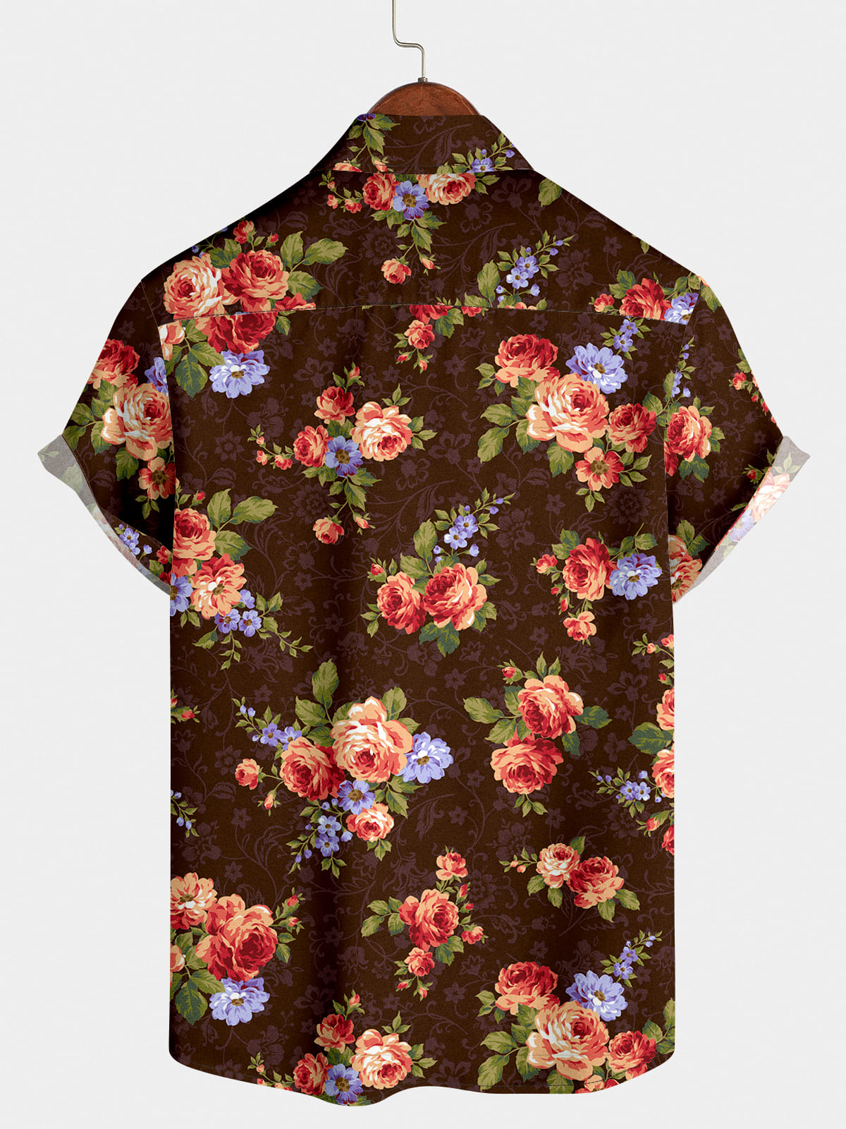 Chemise à manches courtes à imprimé floral pour hommes