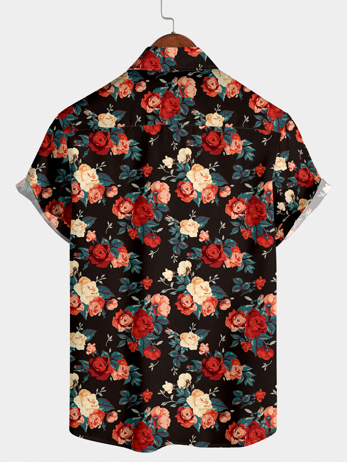 Chemise à manches courtes à imprimé fleuri pour hommes