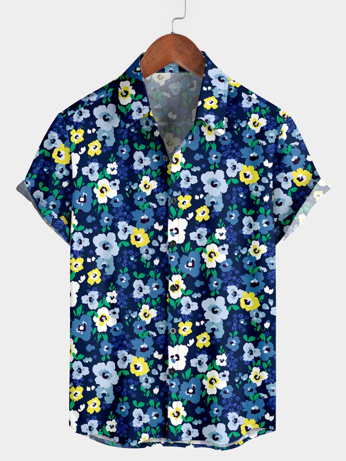 Chemise à manches courtes à imprimé floral pour hommes