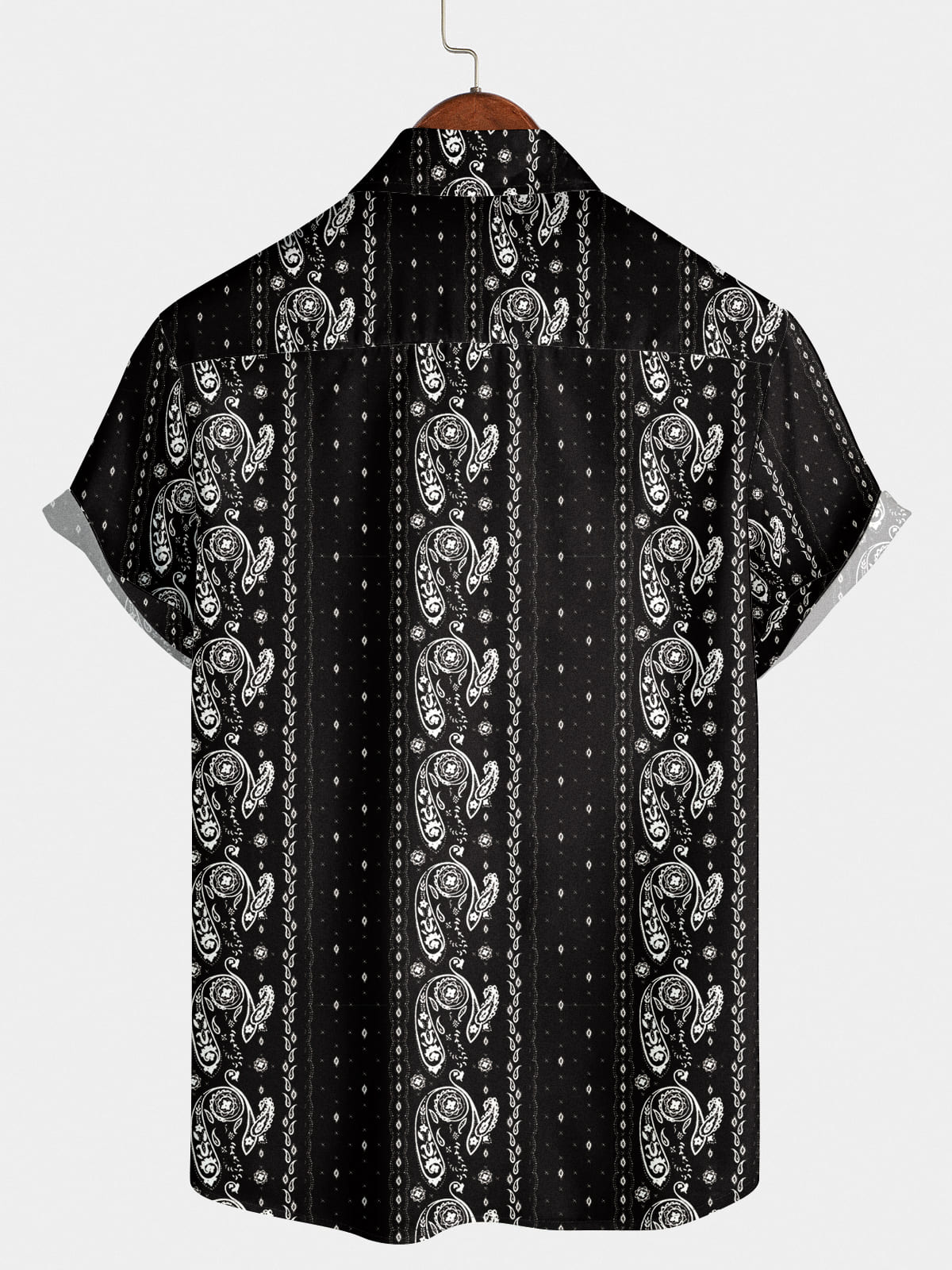 Chemise à manches courtes verticale en noix de cajou pour hommes