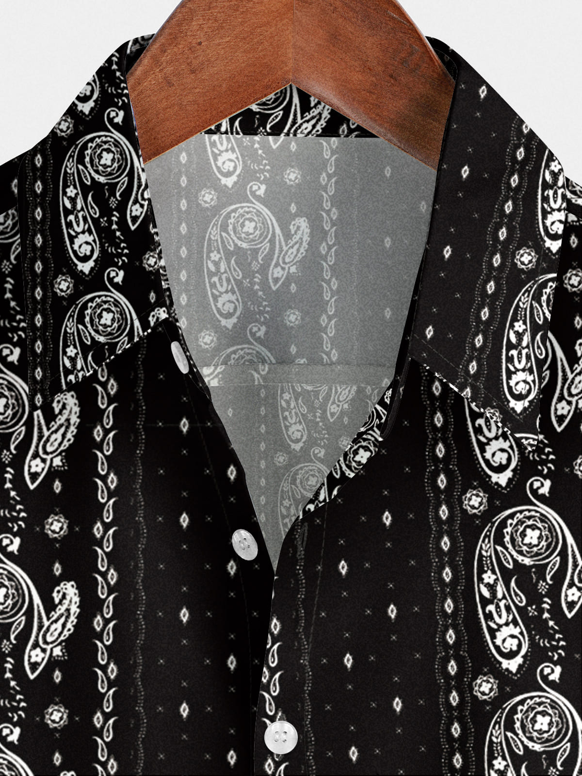 Chemise à manches courtes verticale en noix de cajou pour hommes