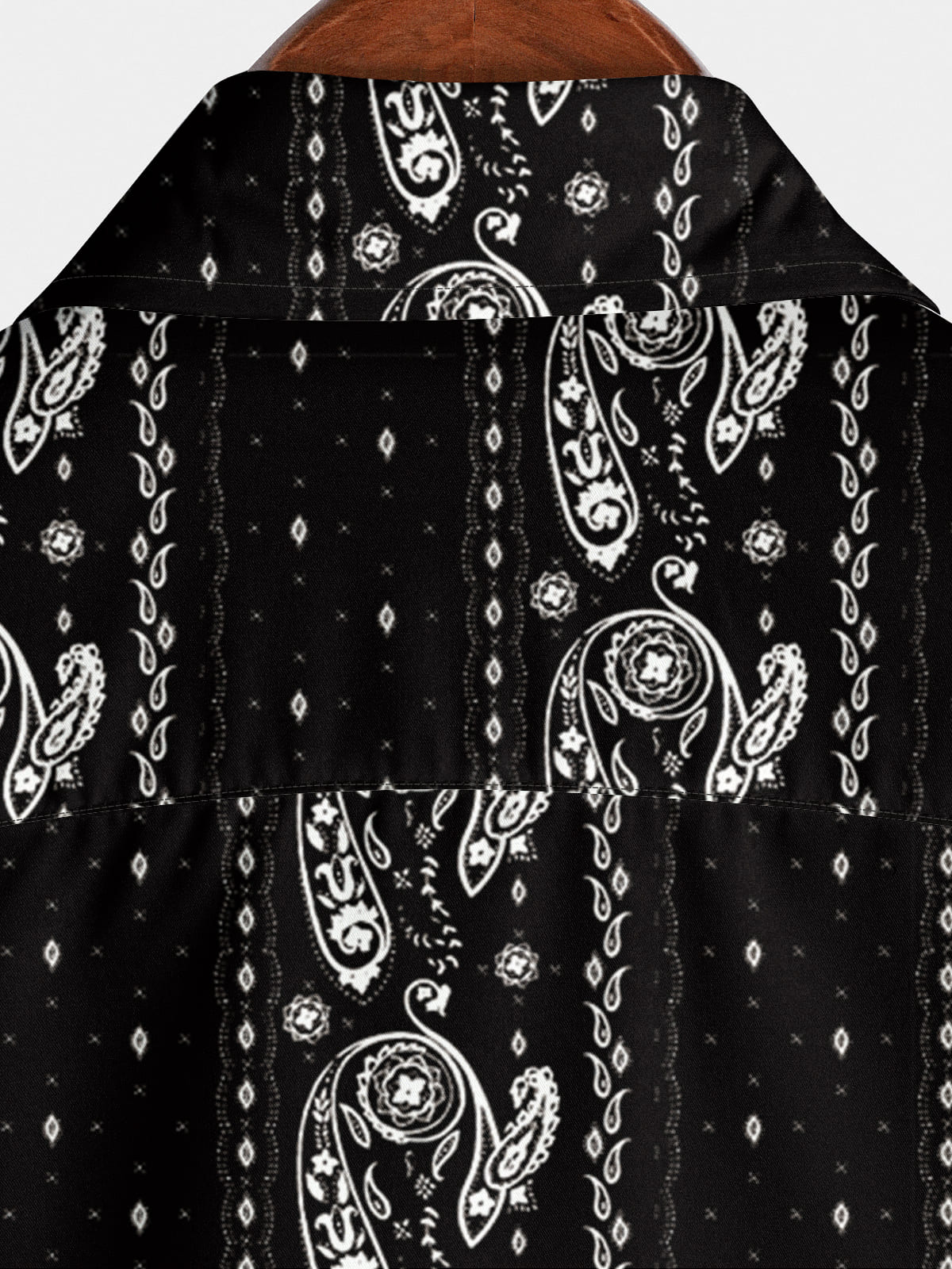 Chemise à manches courtes verticale en noix de cajou pour hommes