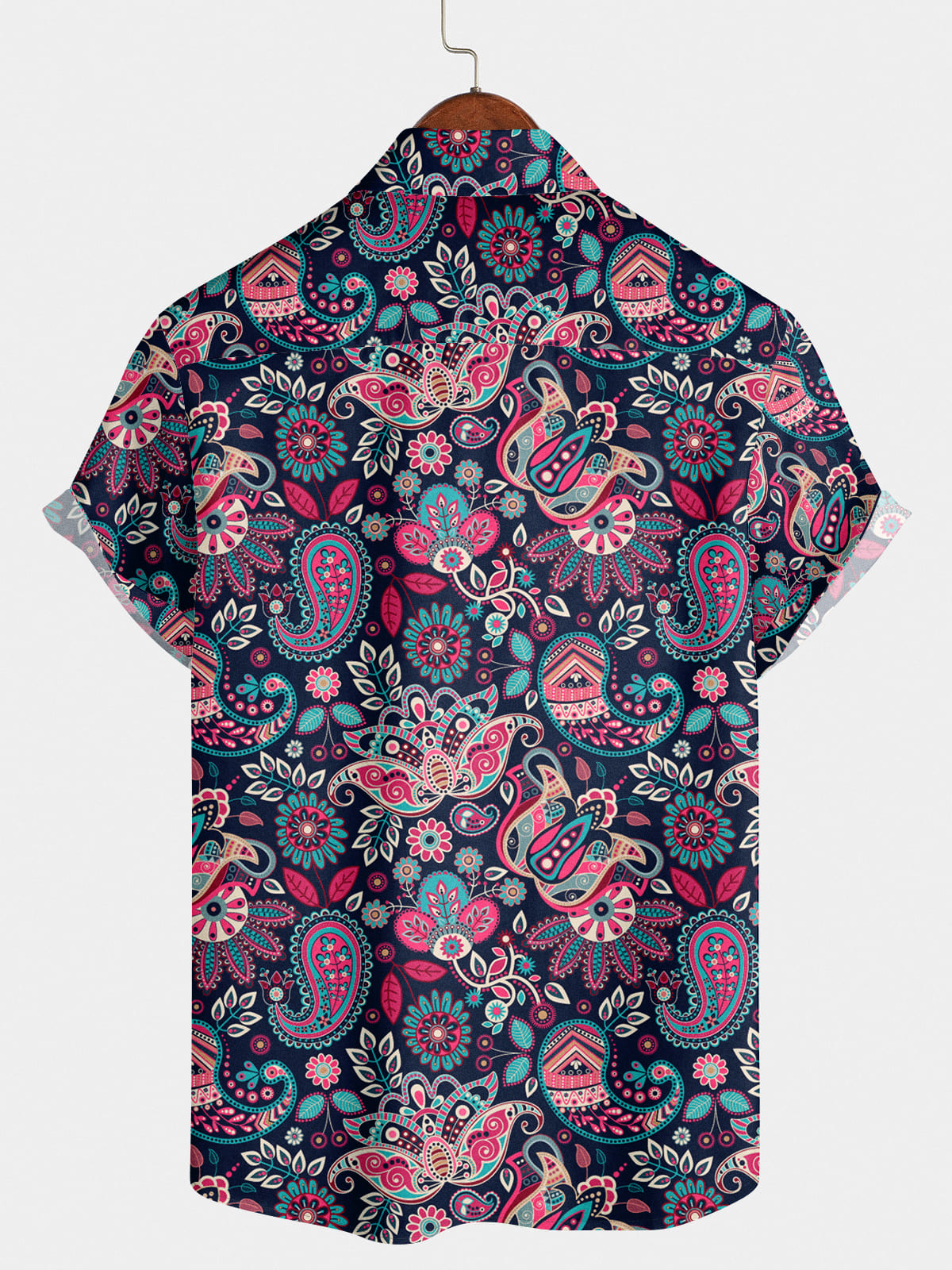 Chemise hawaïenne à manches courtes en noix de cajou pour hommes