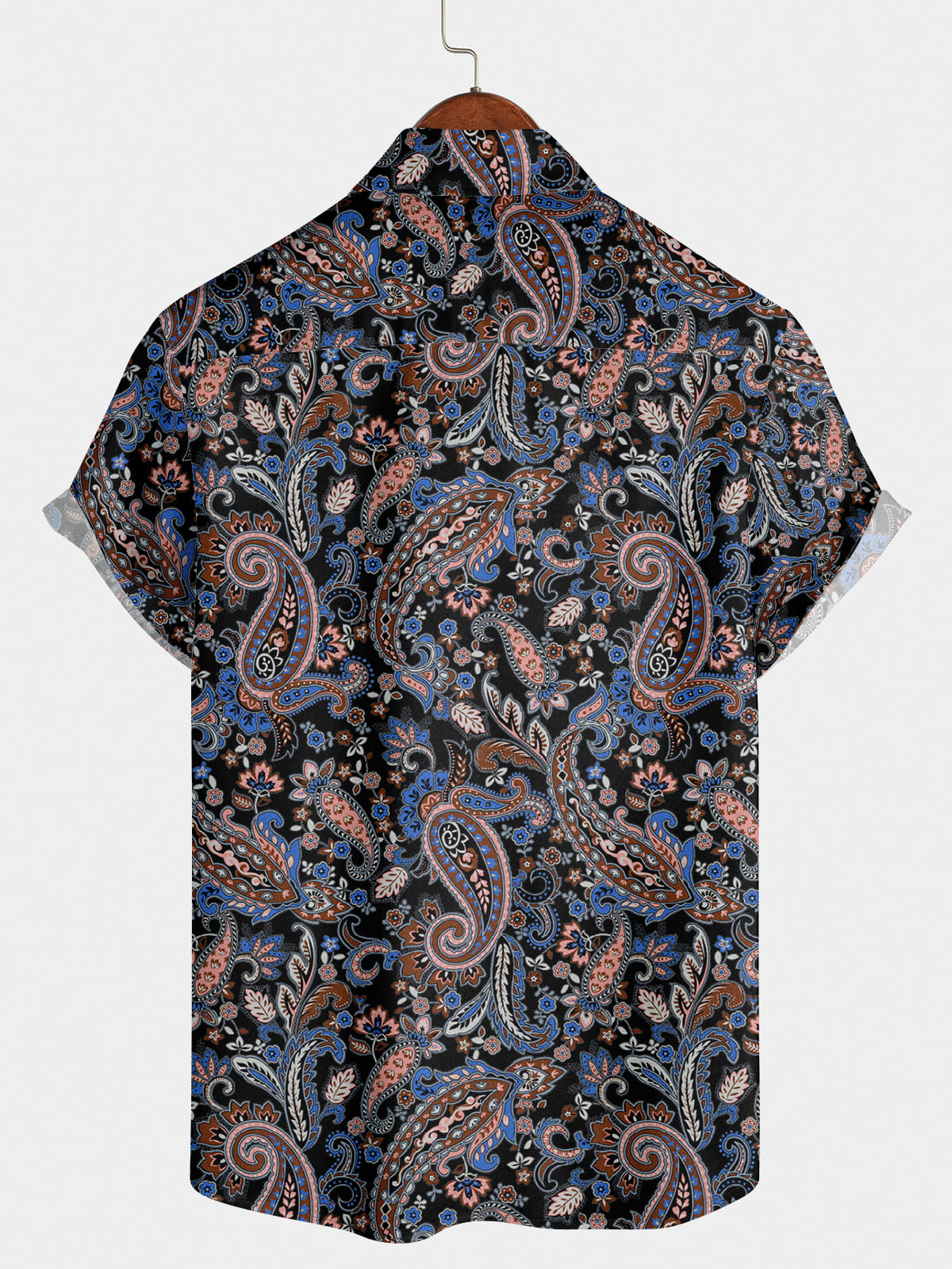 Camicia da uomo a maniche corte con stampa di anacardi