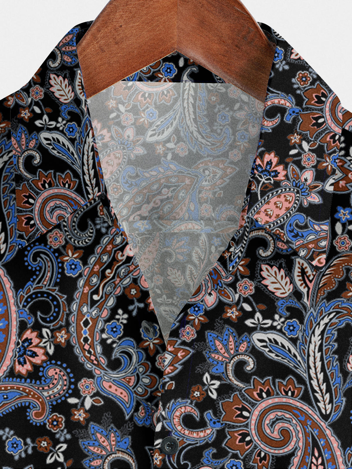 Camicia da uomo a maniche corte con stampa di anacardi