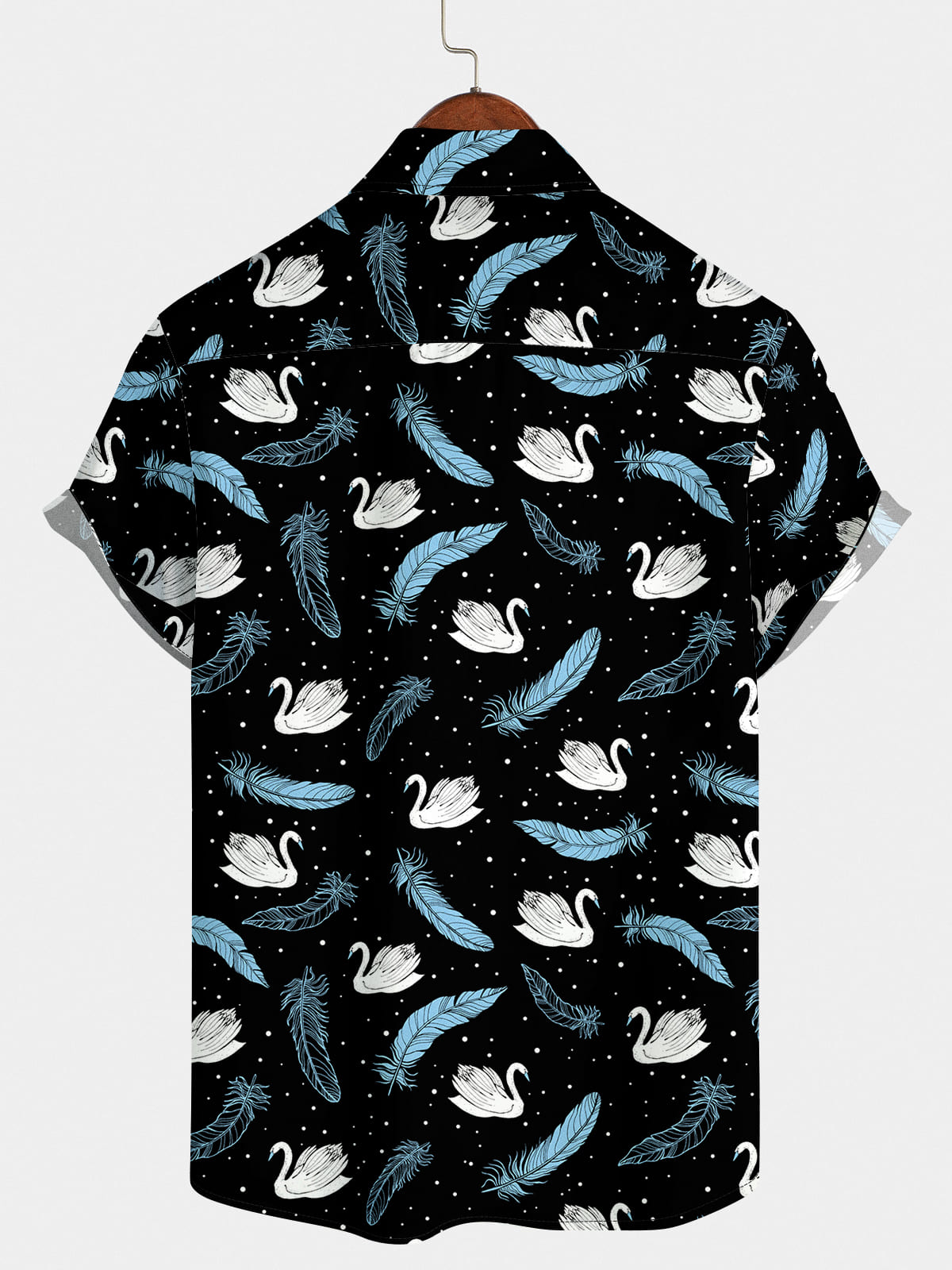 Chemise à manches courtes en plumes de cygne pour hommes