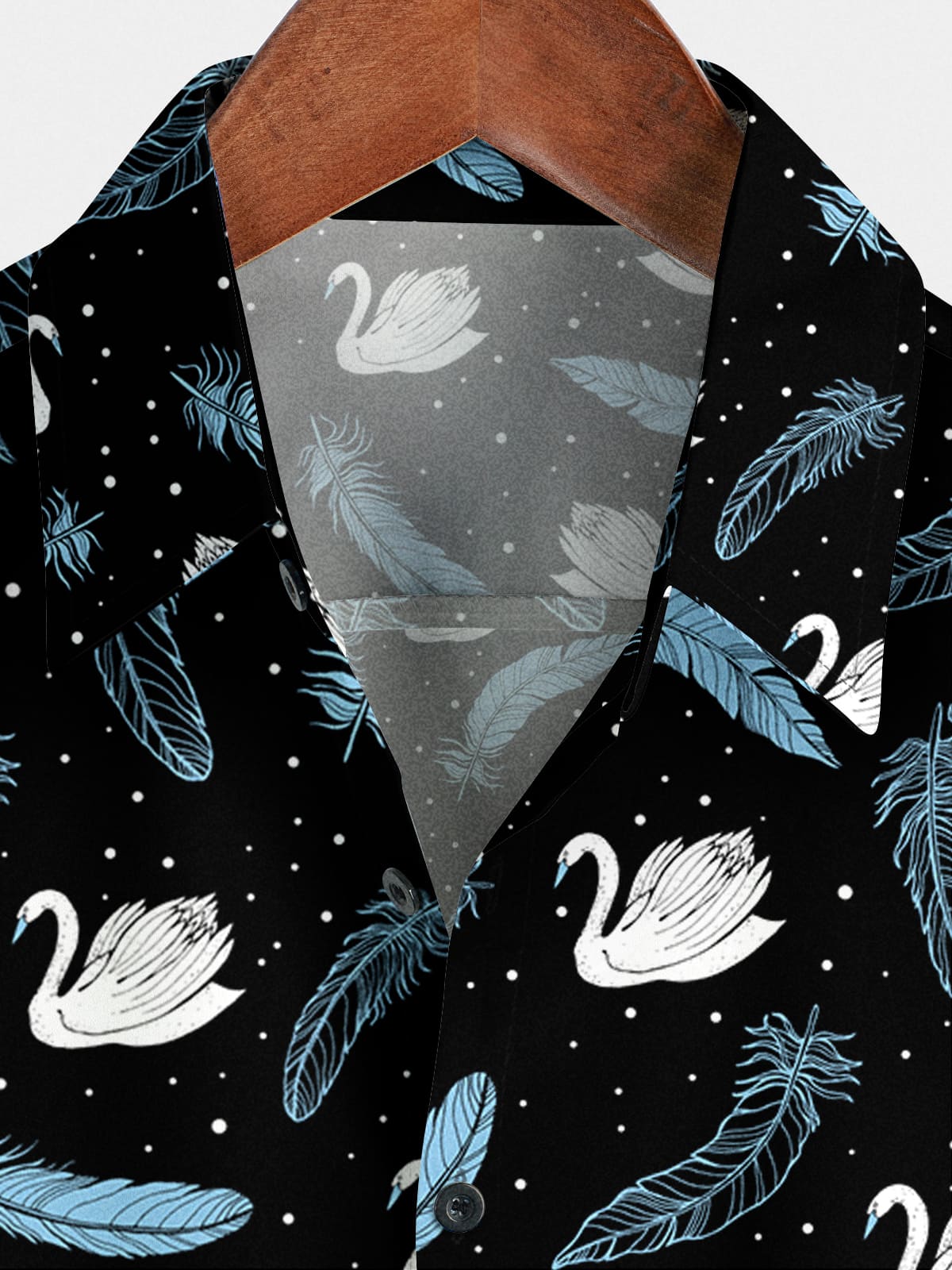 Chemise à manches courtes en plumes de cygne pour hommes