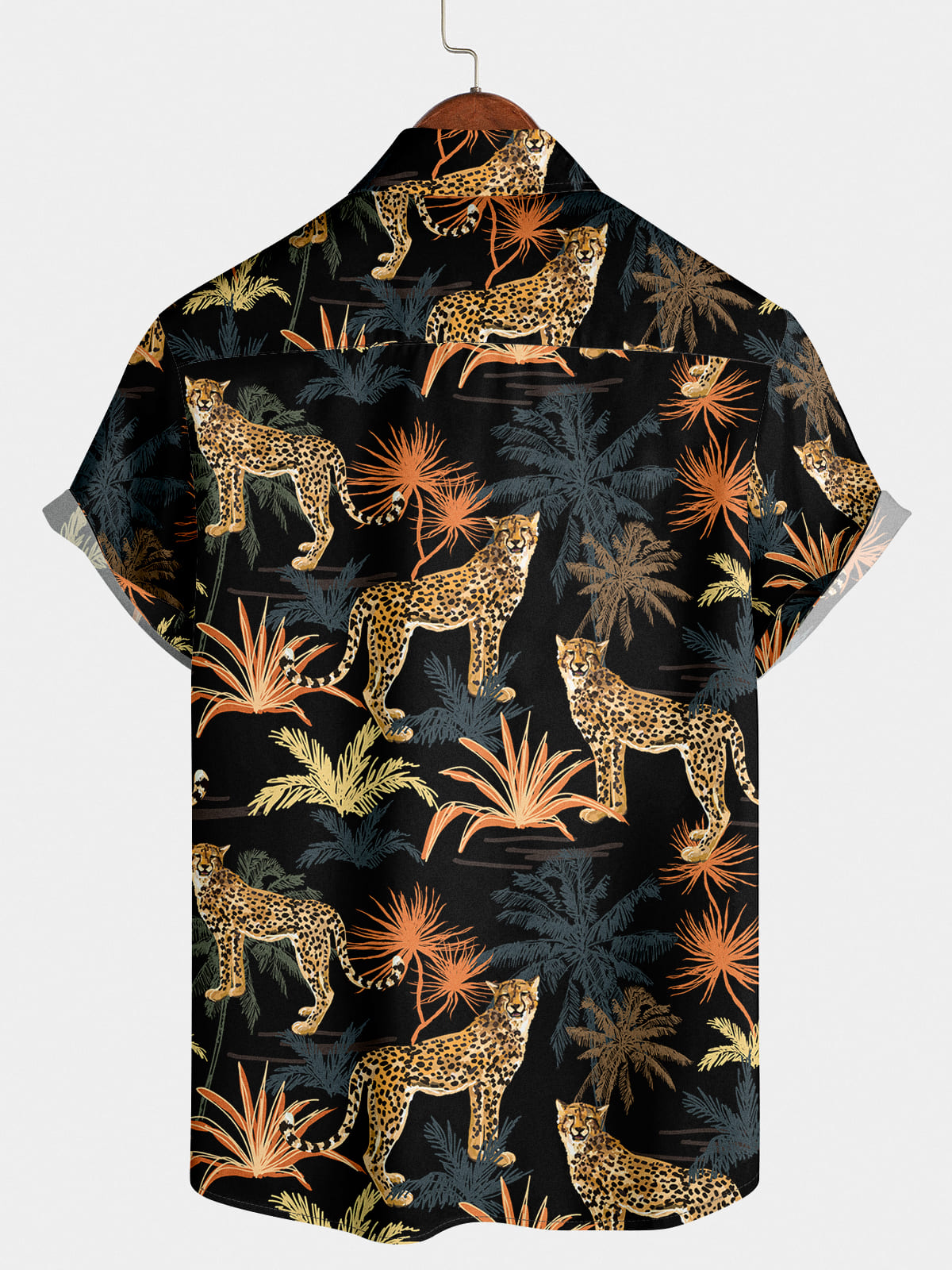 Camicia a maniche corte da uomo con albero di ghepardo