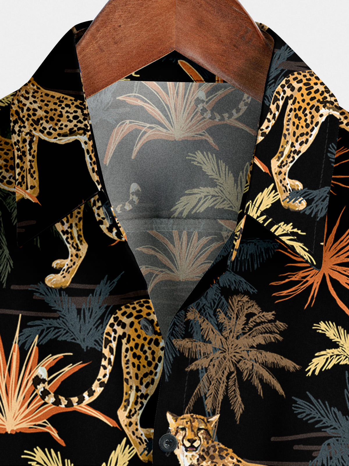 Camicia a maniche corte da uomo con albero di ghepardo