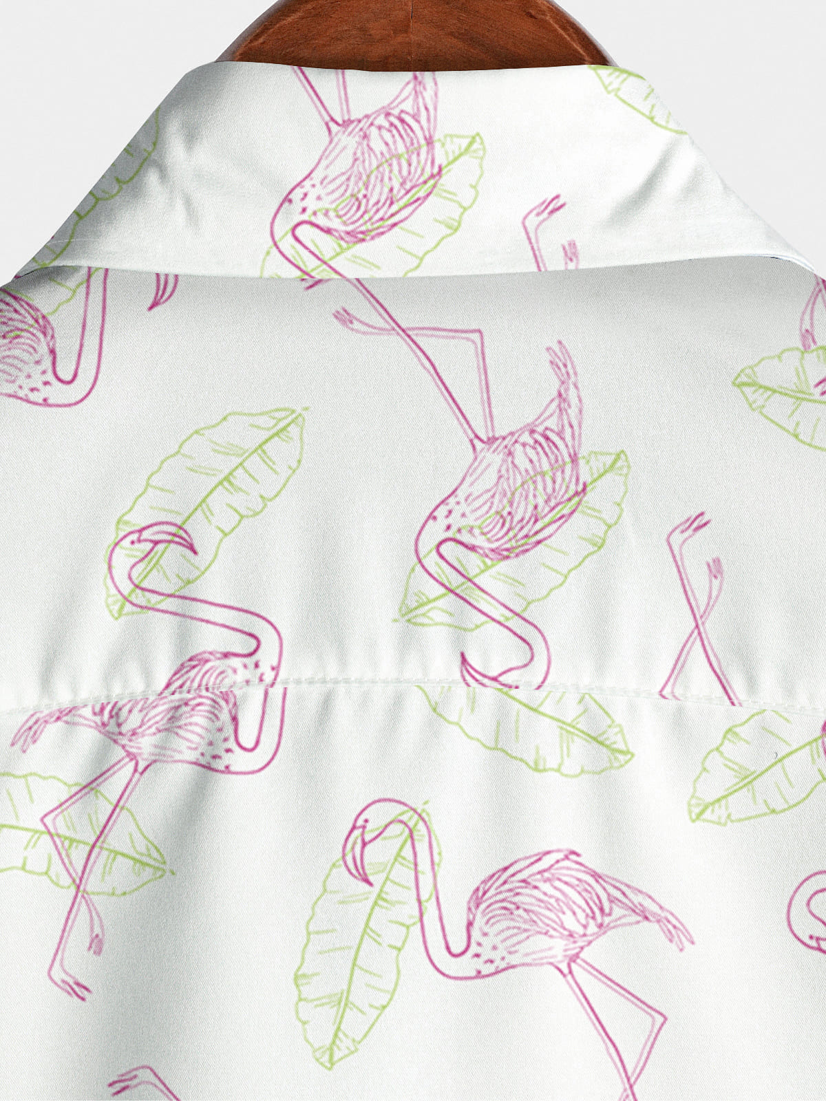 Chemise à manches courtes à imprimé flamant rose pour hommes