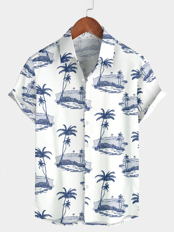 Camicia a maniche corte da uomo in cocco