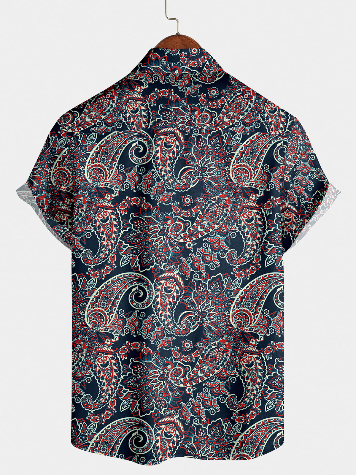 Chemise hawaïenne cachemire à manches courtes pour hommes