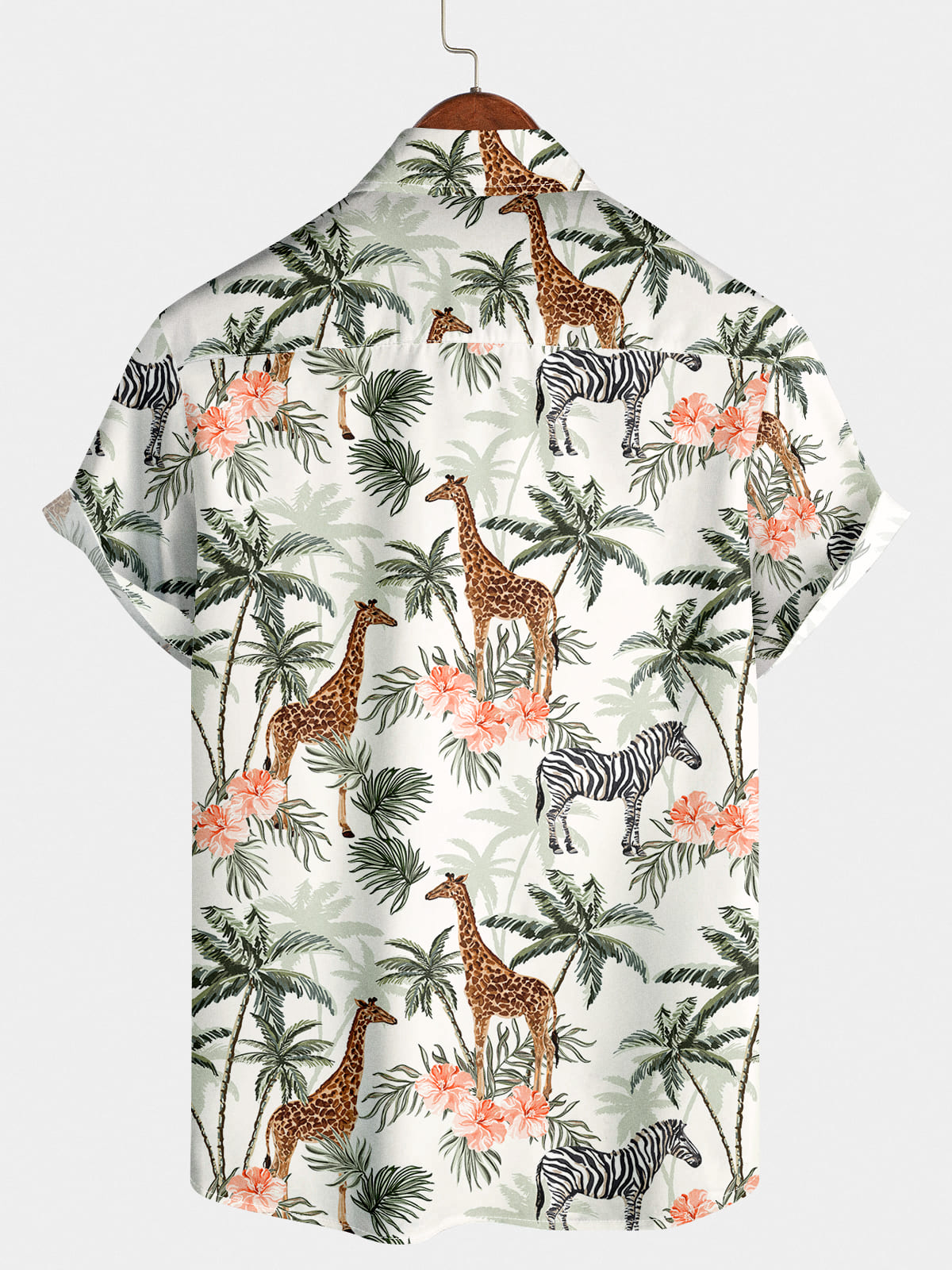 Camicia da uomo a maniche corte giraffa zebrata