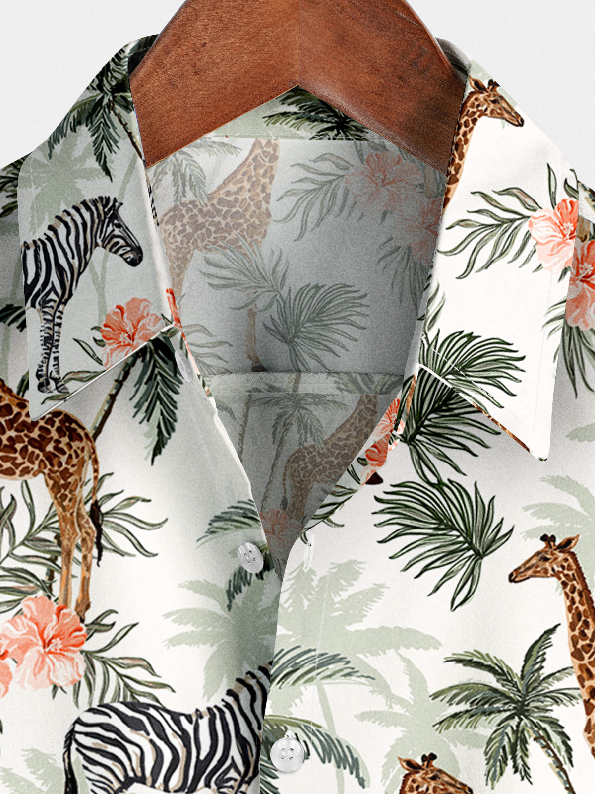 Camicia da uomo a maniche corte giraffa zebrata