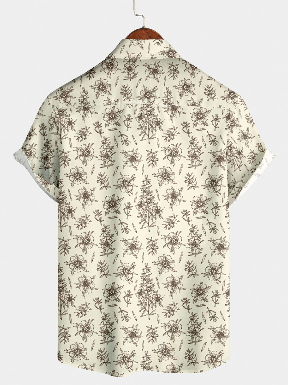 Chemise à manches courtes à imprimé floral pour hommes