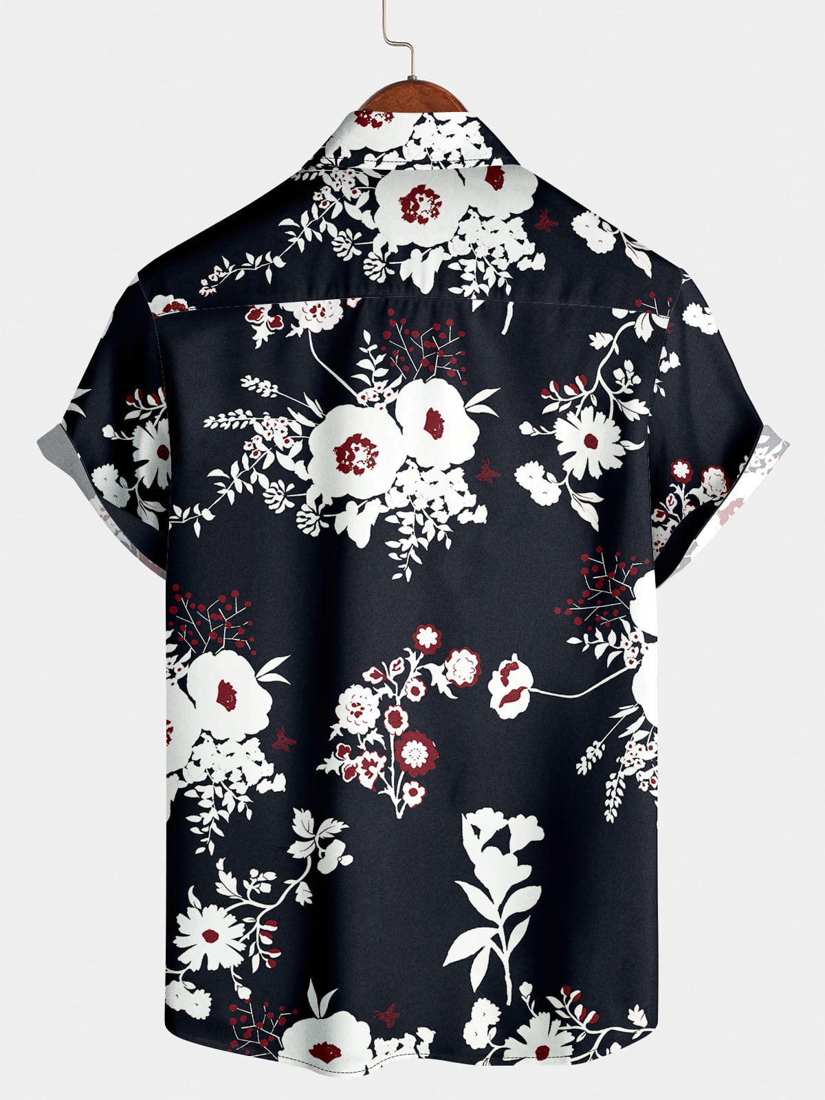 Camicia da uomo a maniche corte per vacanze floreali