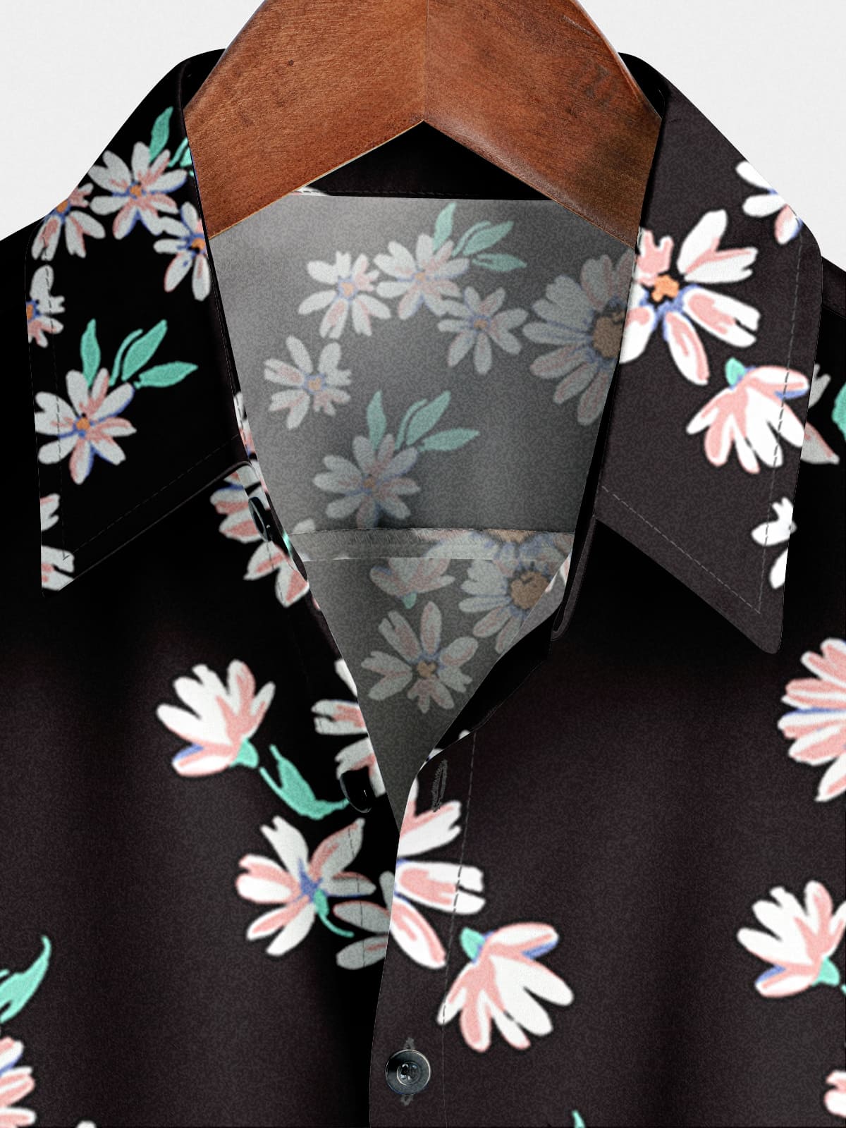 Chemise à manches courtes à imprimé marguerite pour hommes