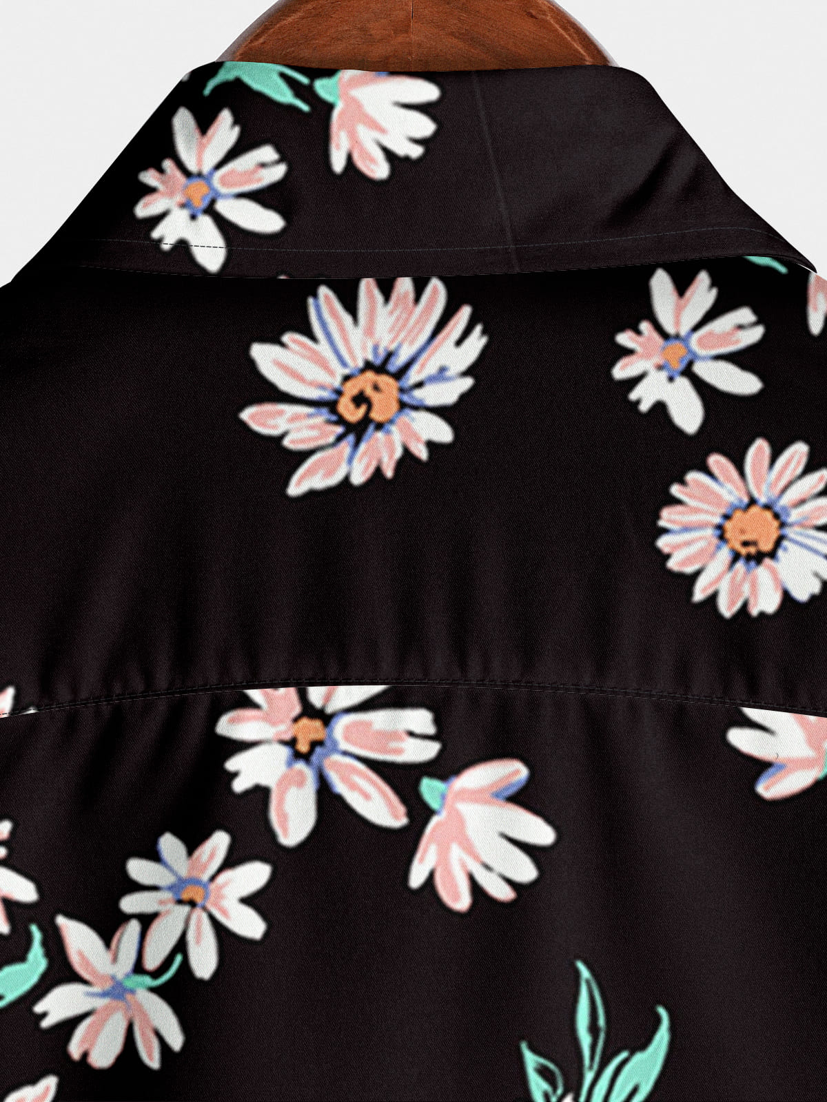 Chemise à manches courtes à imprimé marguerite pour hommes