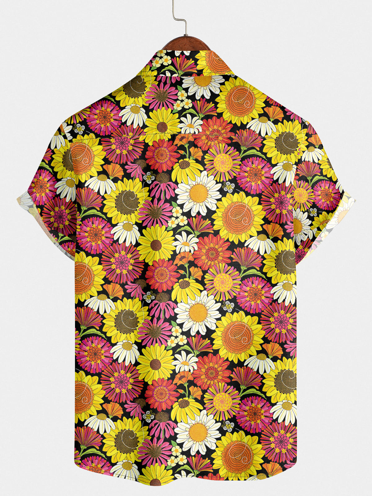 Chemise à manches courtes à imprimé fleuri pour hommes