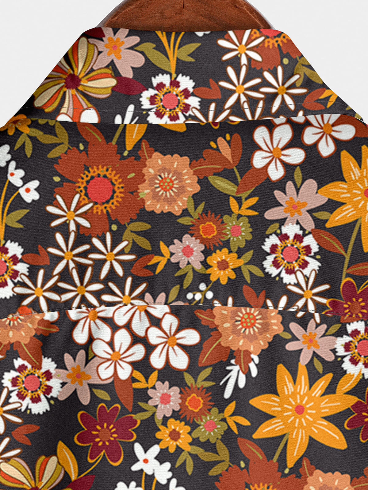 Camicia da uomo a maniche corte con stampa floreale