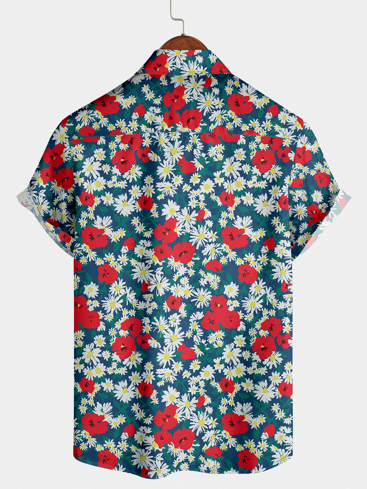 Chemise à manches courtes décontractée à fleurs pour hommes