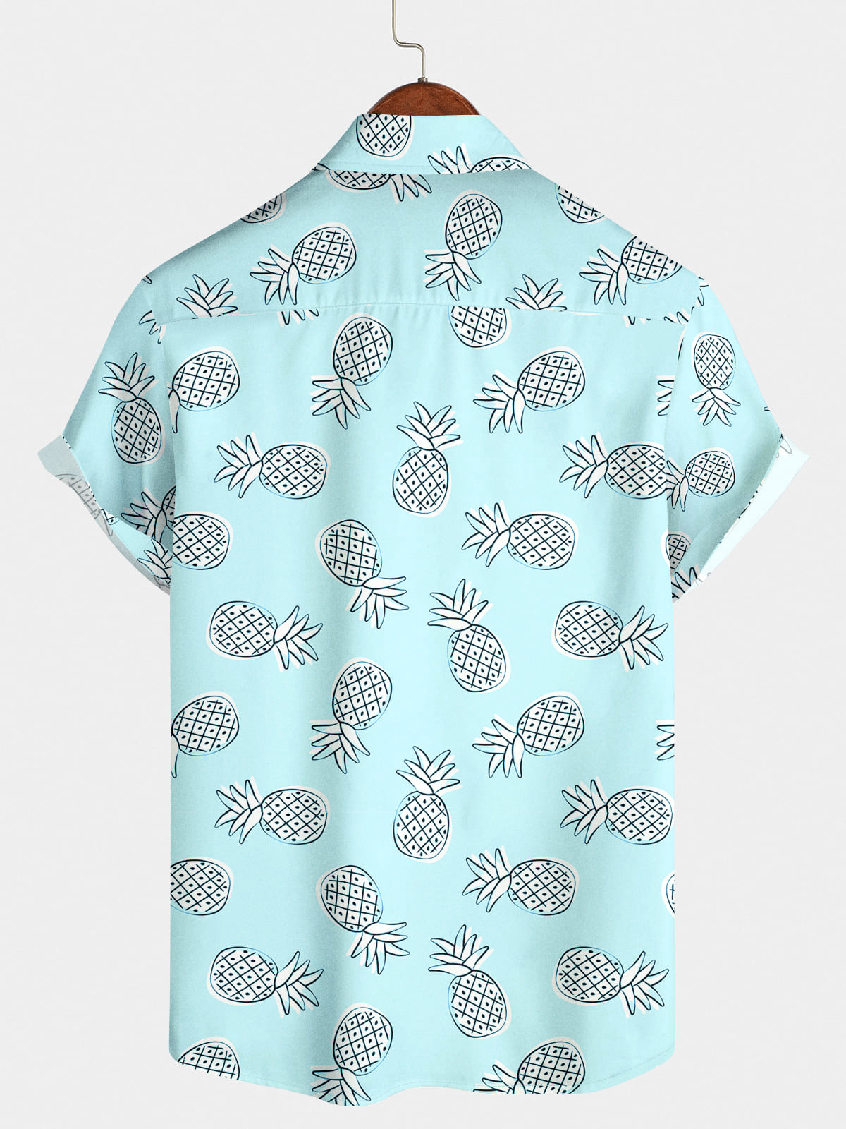 Chemise à manches courtes à imprimé ananas pour homme