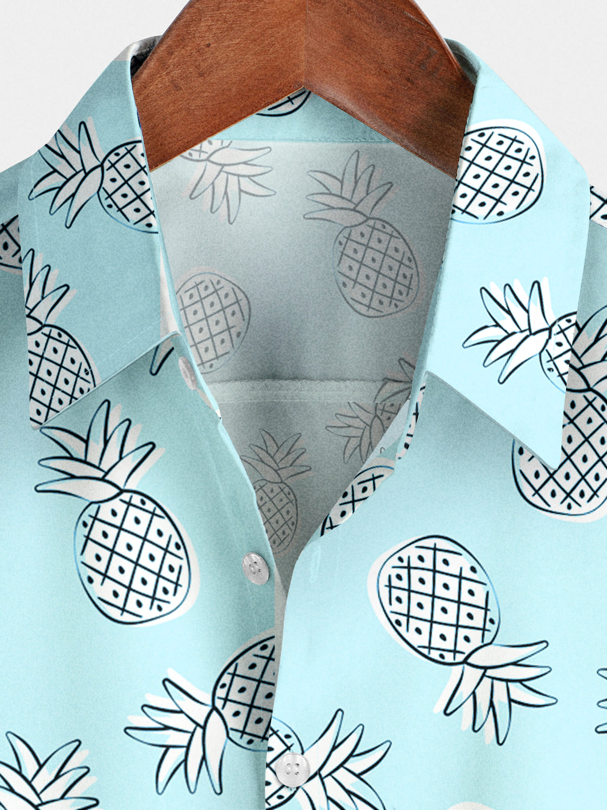 Chemise à manches courtes à imprimé ananas pour homme