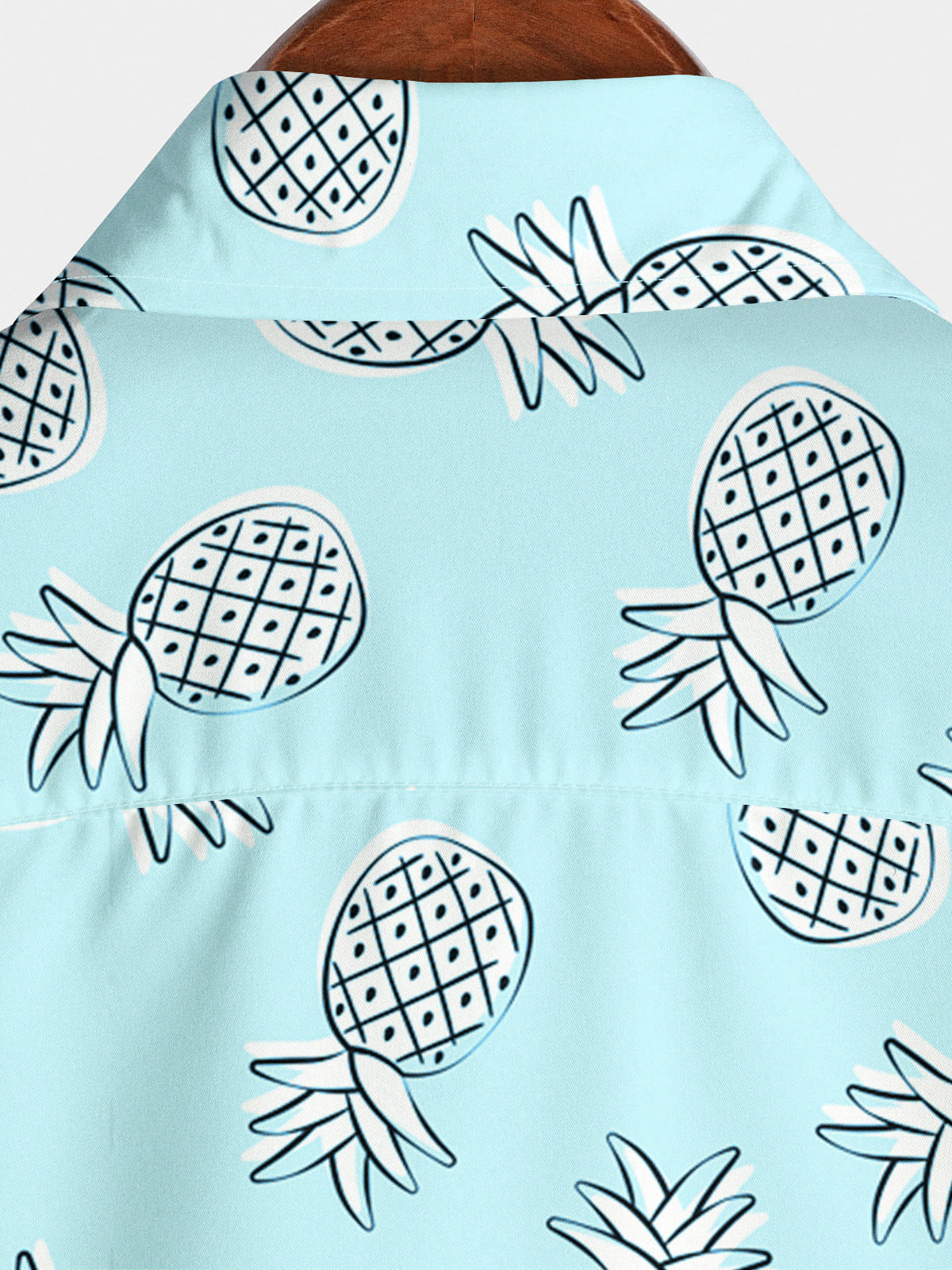 Chemise à manches courtes à imprimé ananas pour homme
