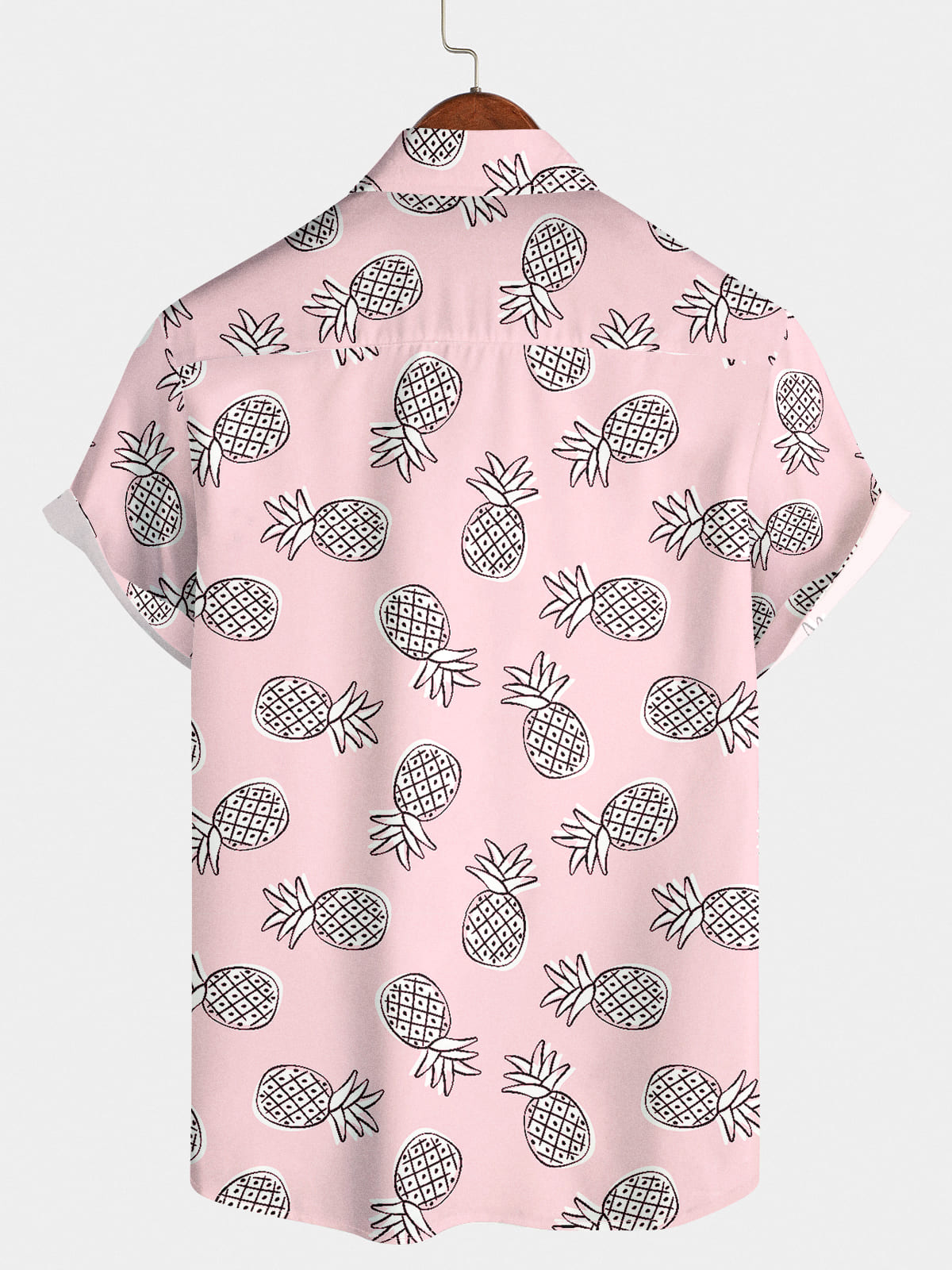 Chemise à manches courtes à imprimé ananas pour homme