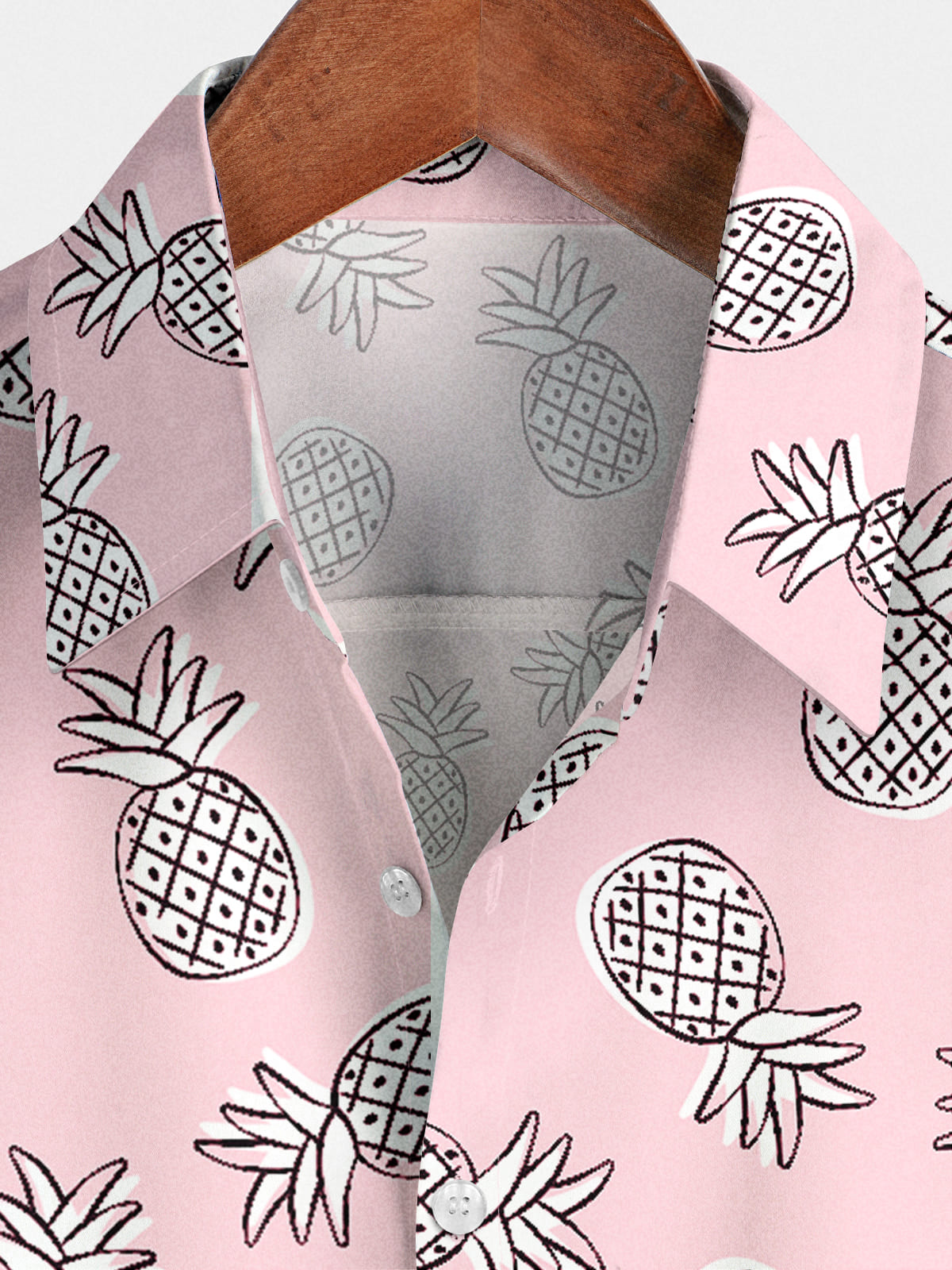 Chemise à manches courtes à imprimé ananas pour homme