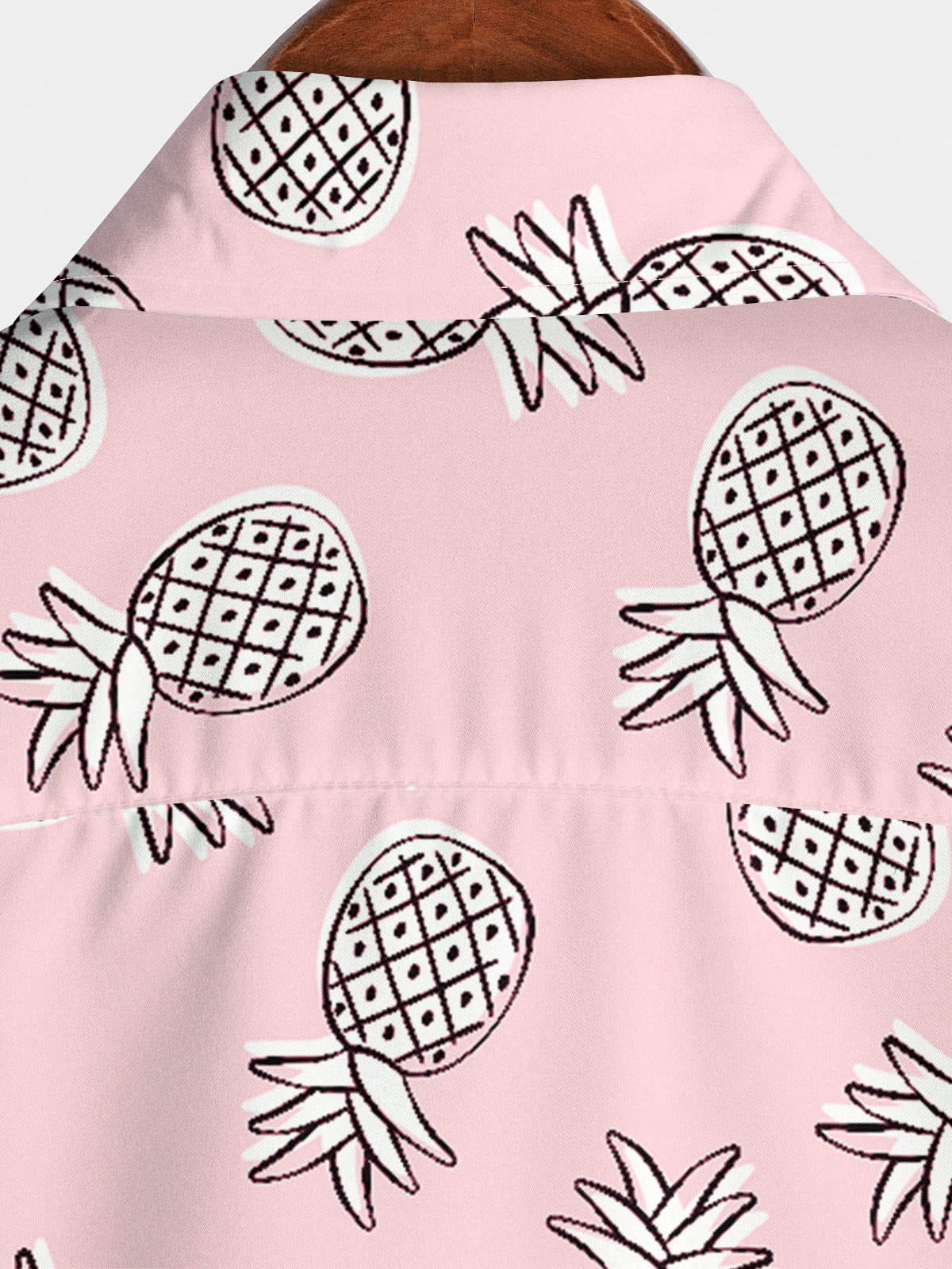 Chemise à manches courtes à imprimé ananas pour homme